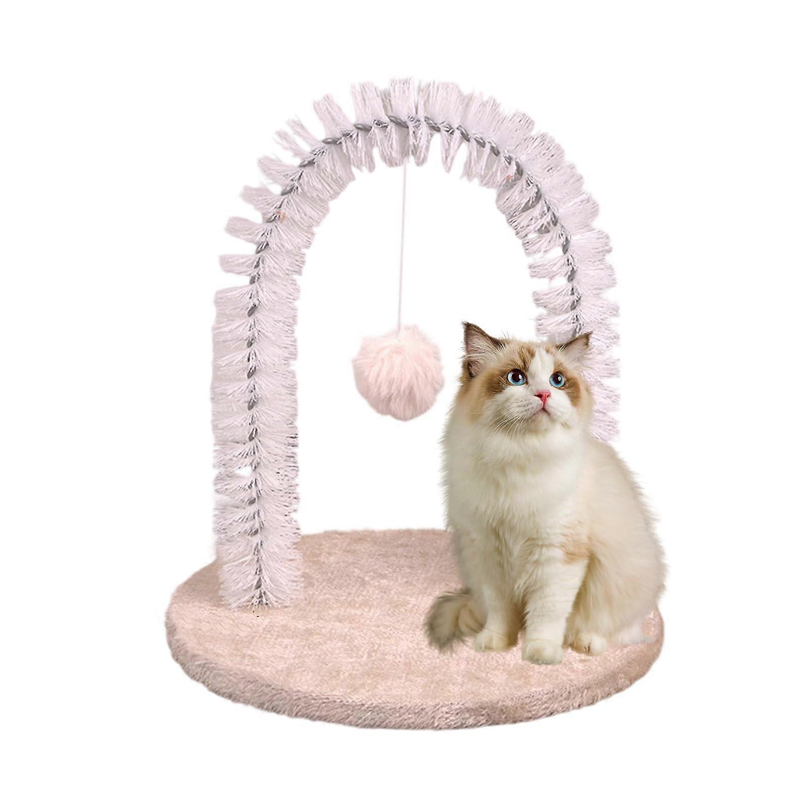 Cat Arch Care Scratching Board with Massage Function, Toy Grooming Set, Cream Ref: 2196
