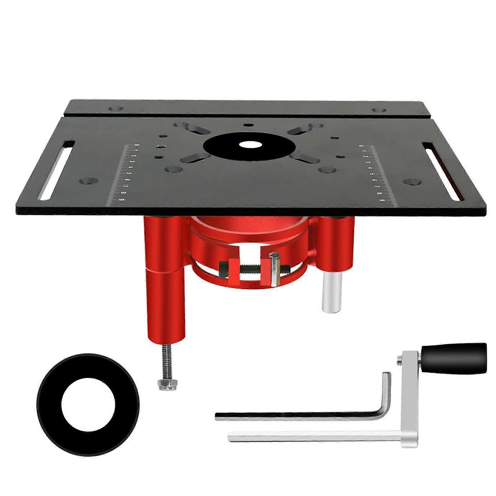 Router Lift Platform, Manual Lifting Plates, Lift System Kit, Router Table Insert Base Plate, Black for Woodworking