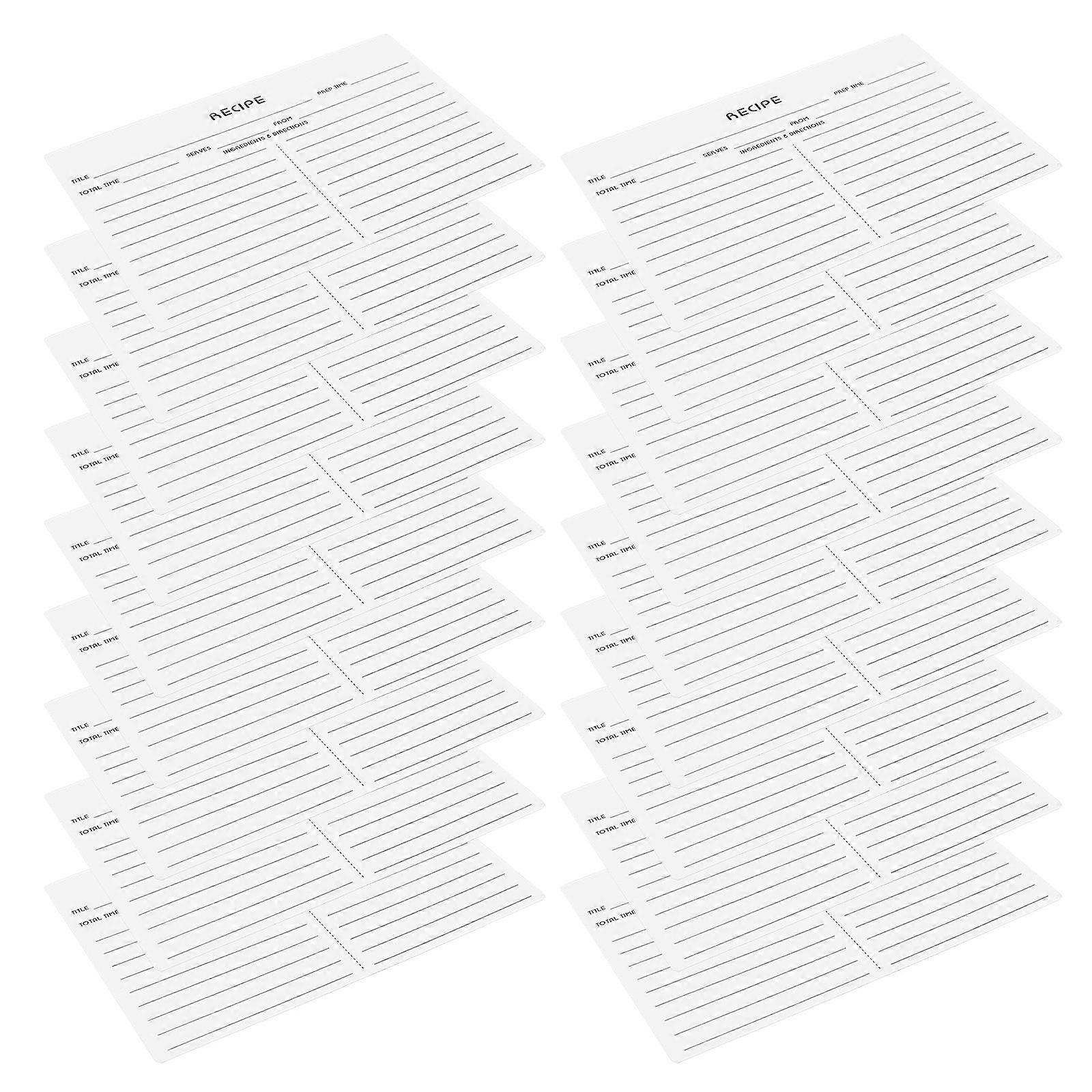 50pcs Double Sided Food Note Cards for Recipes, Lightweight Blank Cards for Home, Travel, Weddings & Bridal Showers – Daily Use