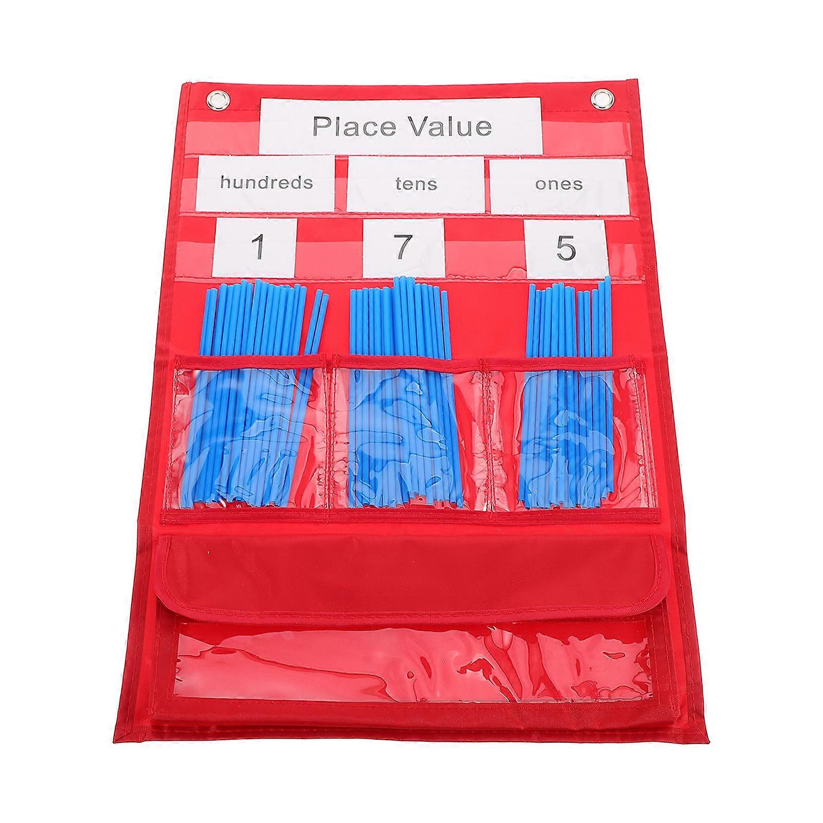 Counting Pocket Chart Classroom for Teaching 1Set Portable Numbered Chart