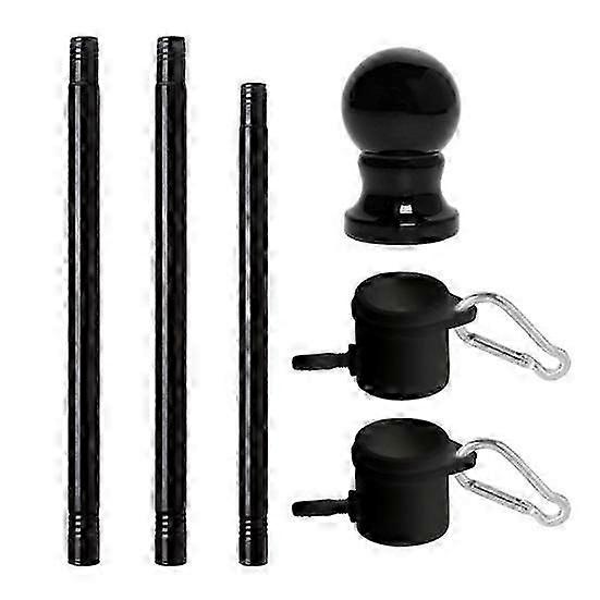 Adjustable Height Stainless Steel Flag Pole Kit with Tangle-Free Swivel Ring - Portable All-Weather Outdoor Flag Display Solution