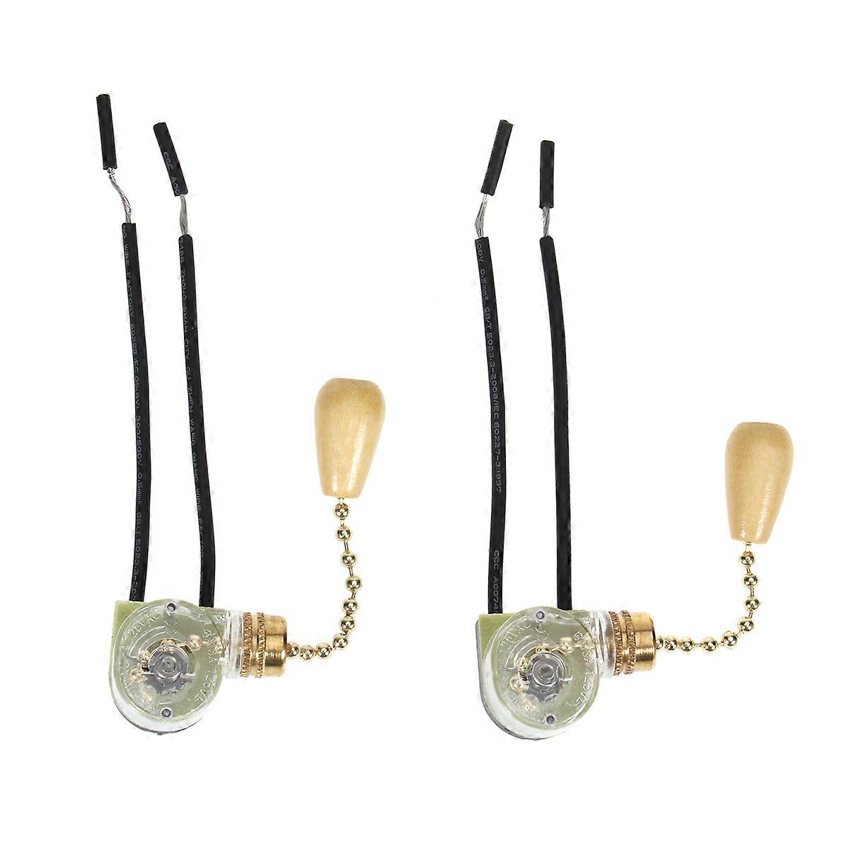 Lamp Socket With Pull Chain Abs Ceiling Light Lamp Replacement Pull Chain Lighting Accessories Golden Metal 2Set