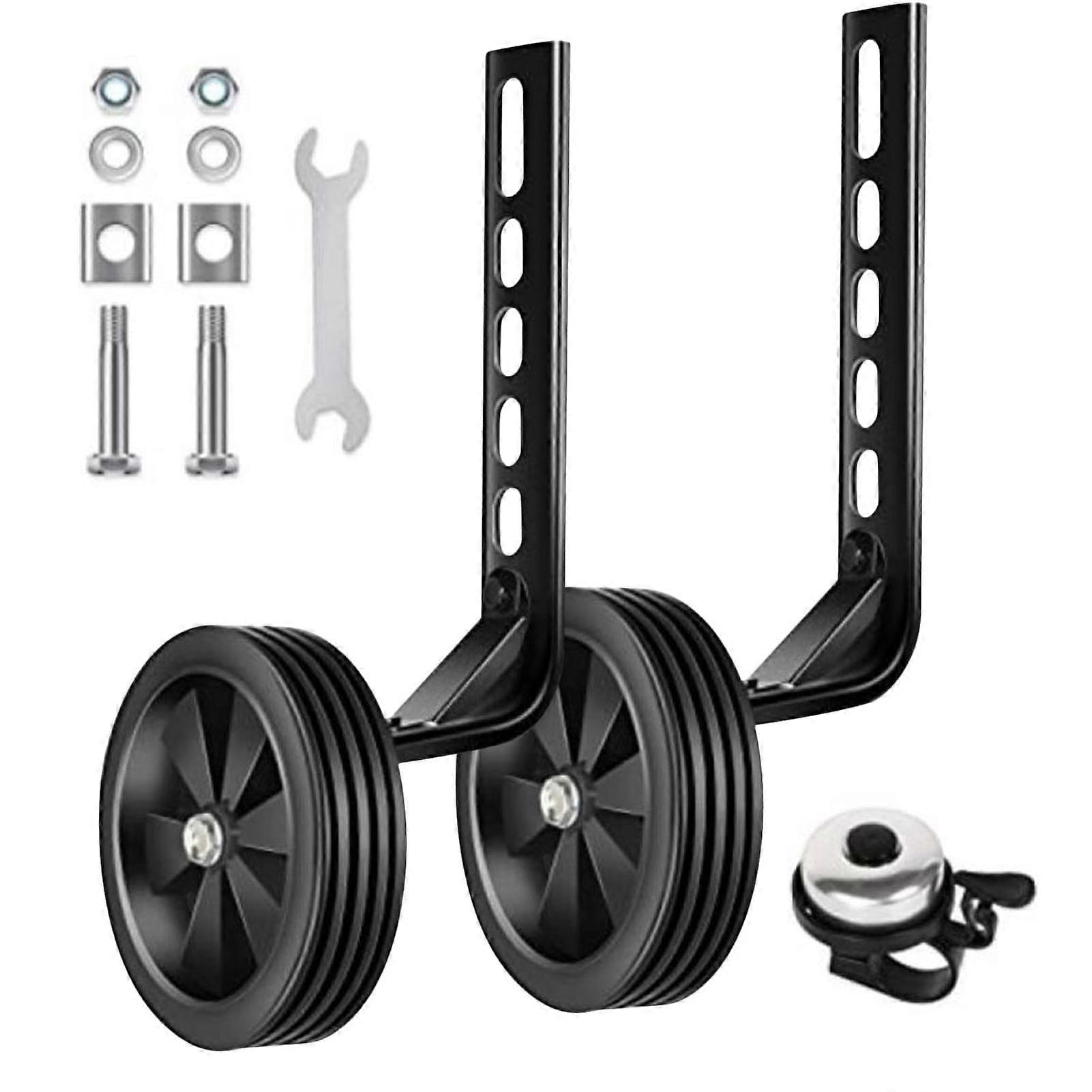 Kinderfahrrad Stützräder PVC Stützräder Heavy Duty Verstellbarer Stabilisator für 1220 Zoll Fahrräder (Schwarz)