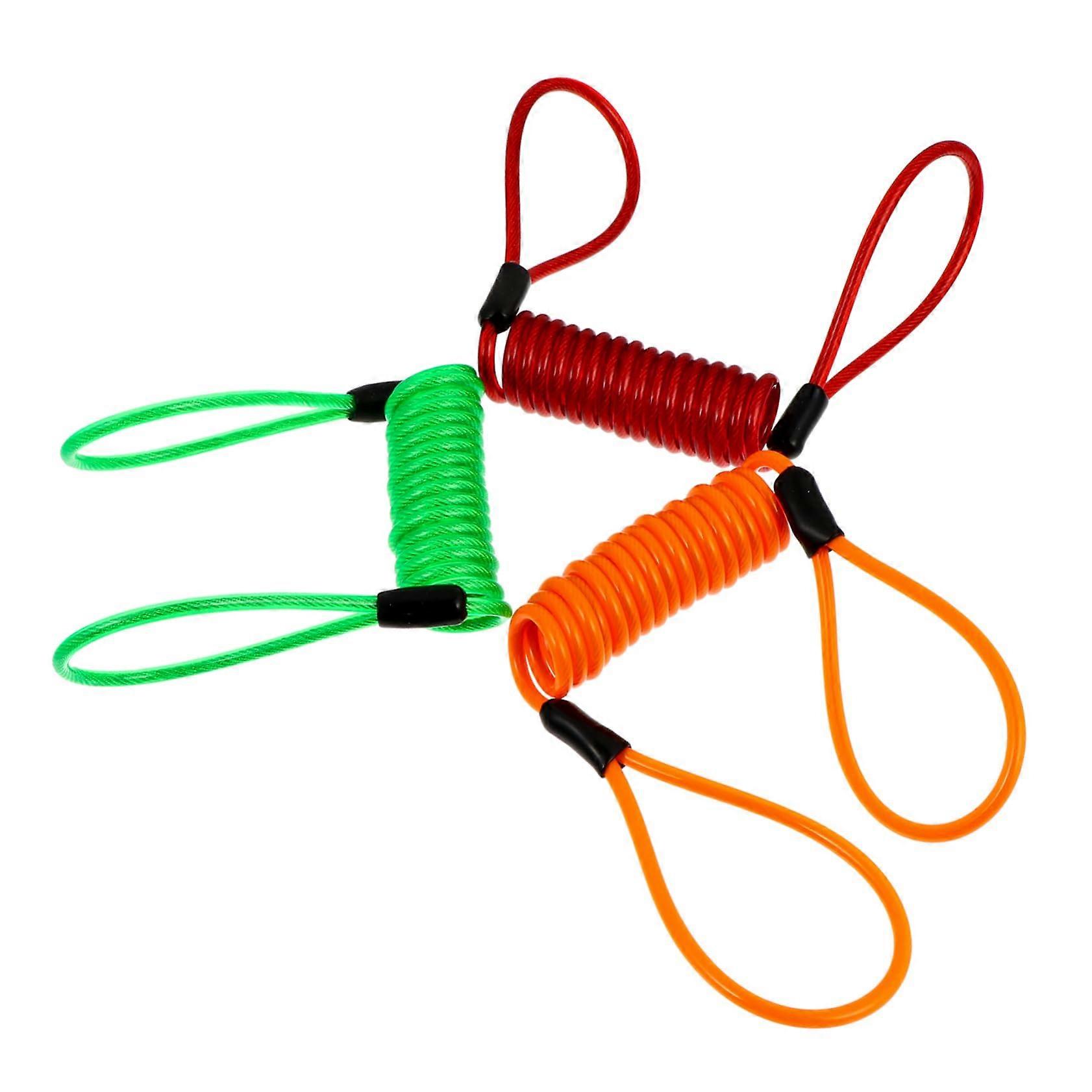 Disc Brake Lock Cable 3-Piece Set for Bicycle and Motorcycle Security, Durable, Safety Warning Reminder Wire