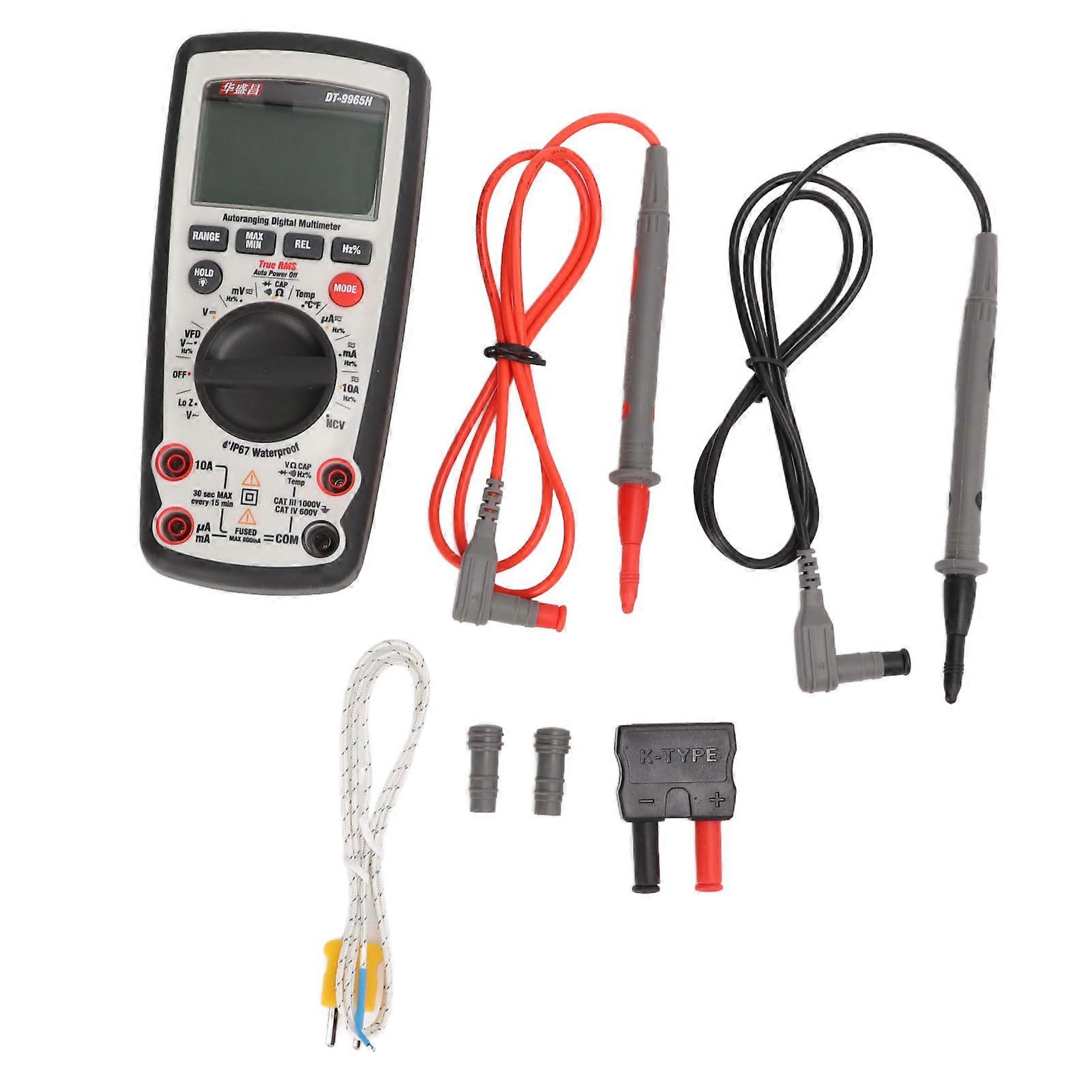DT‑9965H Multimeter Digital LCD Current Voltage Tester NCV Testing with Overload Protection for Electrician Electricity Testing