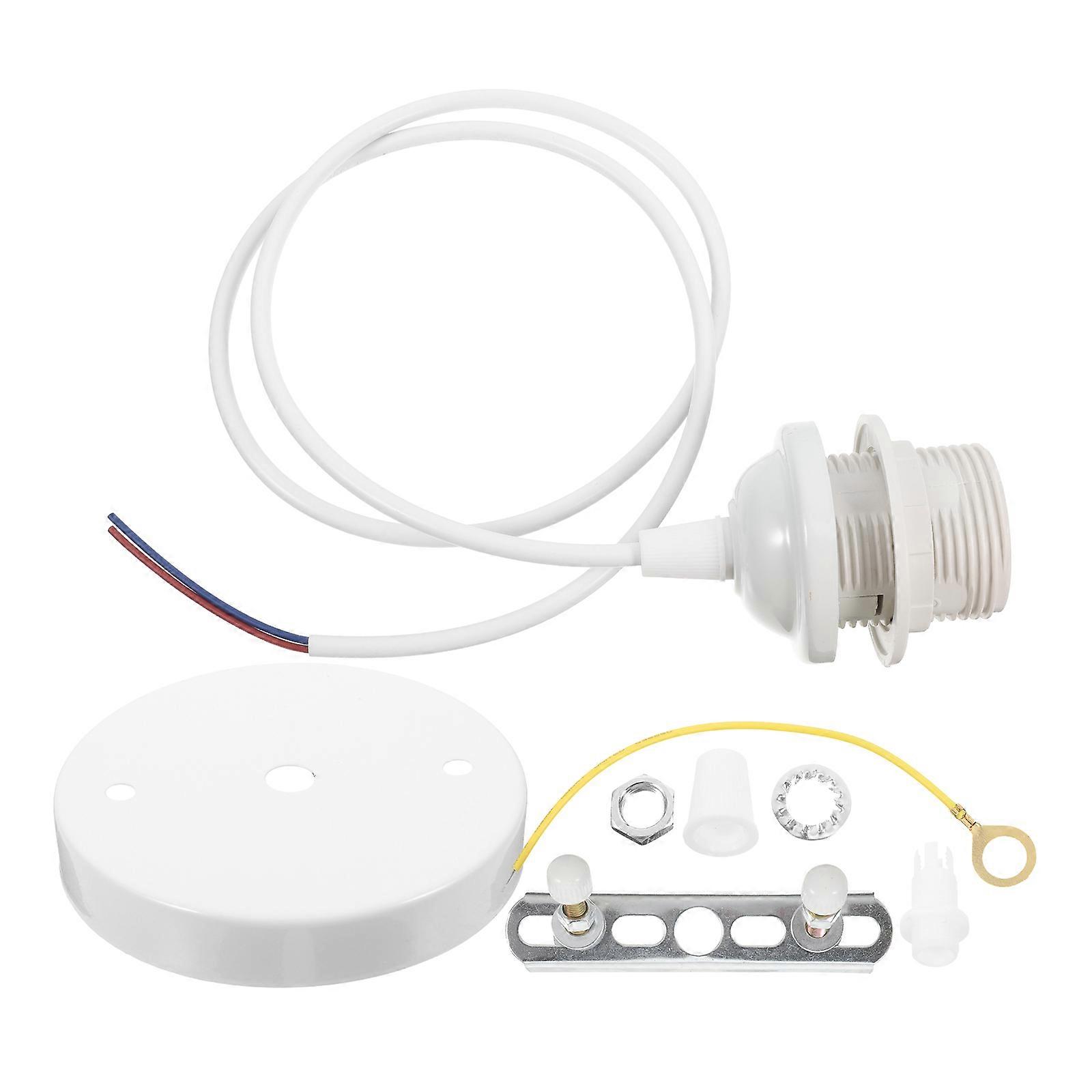 White Adjustable Length Pendant Light Socket Kit with ABS and Aluminium Alloy Material for DIY