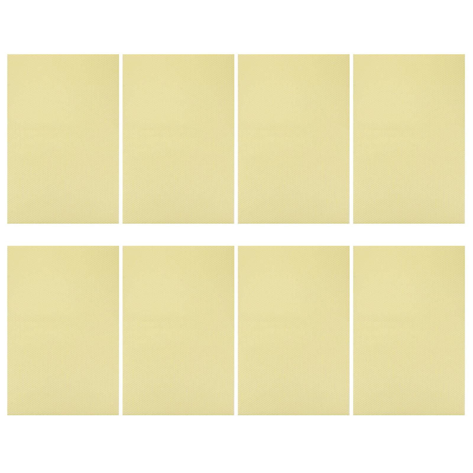 Yellow EVA Refrigerator Liners Mats for Kitchen Heat Resistant Washable and Cuttable 8 Pieces