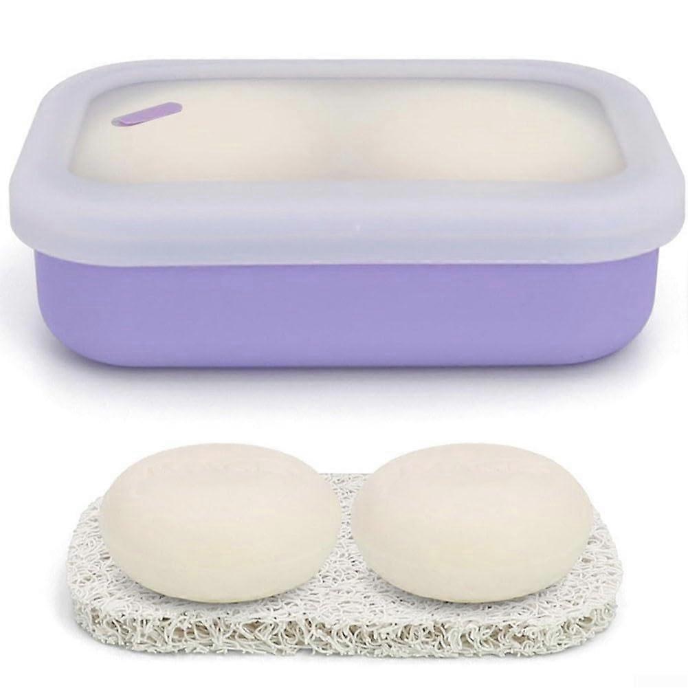 Safe travel soap container, silicone travel soap case for your soap, fresh and intact (purple) violet
