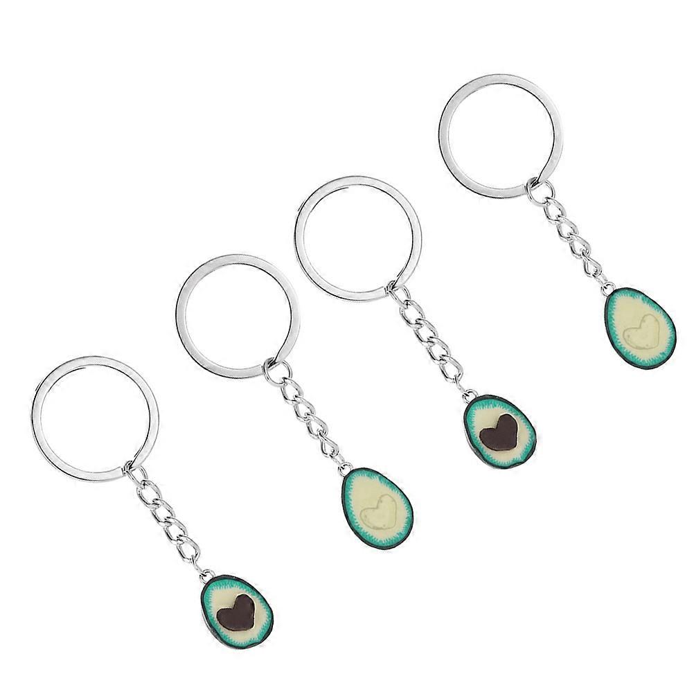 Bag Pendant Keychain Avocado Key Rings Cute Miniature Green Avocado Shape Portable Durable Goodbye Gift 2Pack