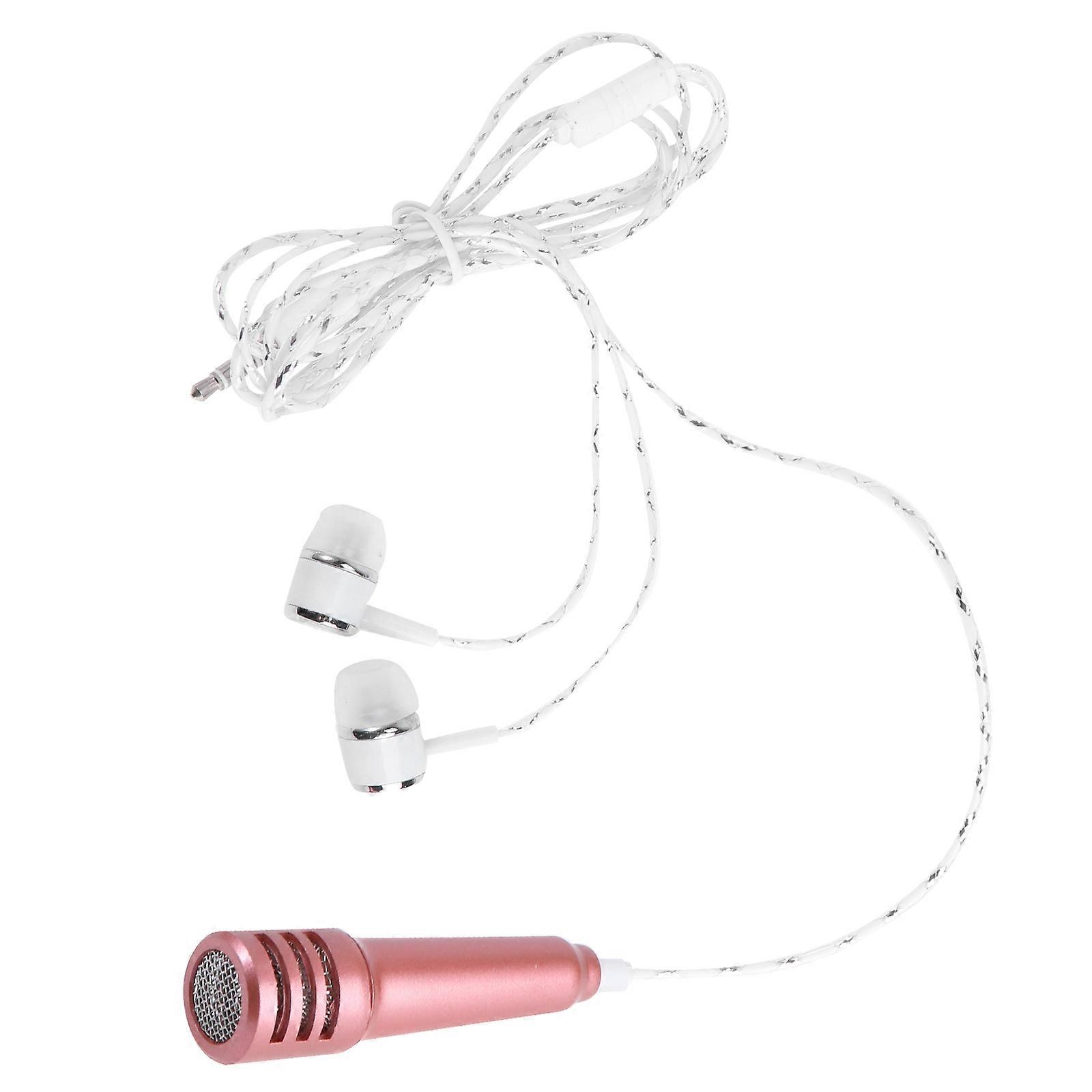 Golden Metal Microphone for Phone Compatible with PC Laptop Easy to Use Compact Lightweight 3 5mm