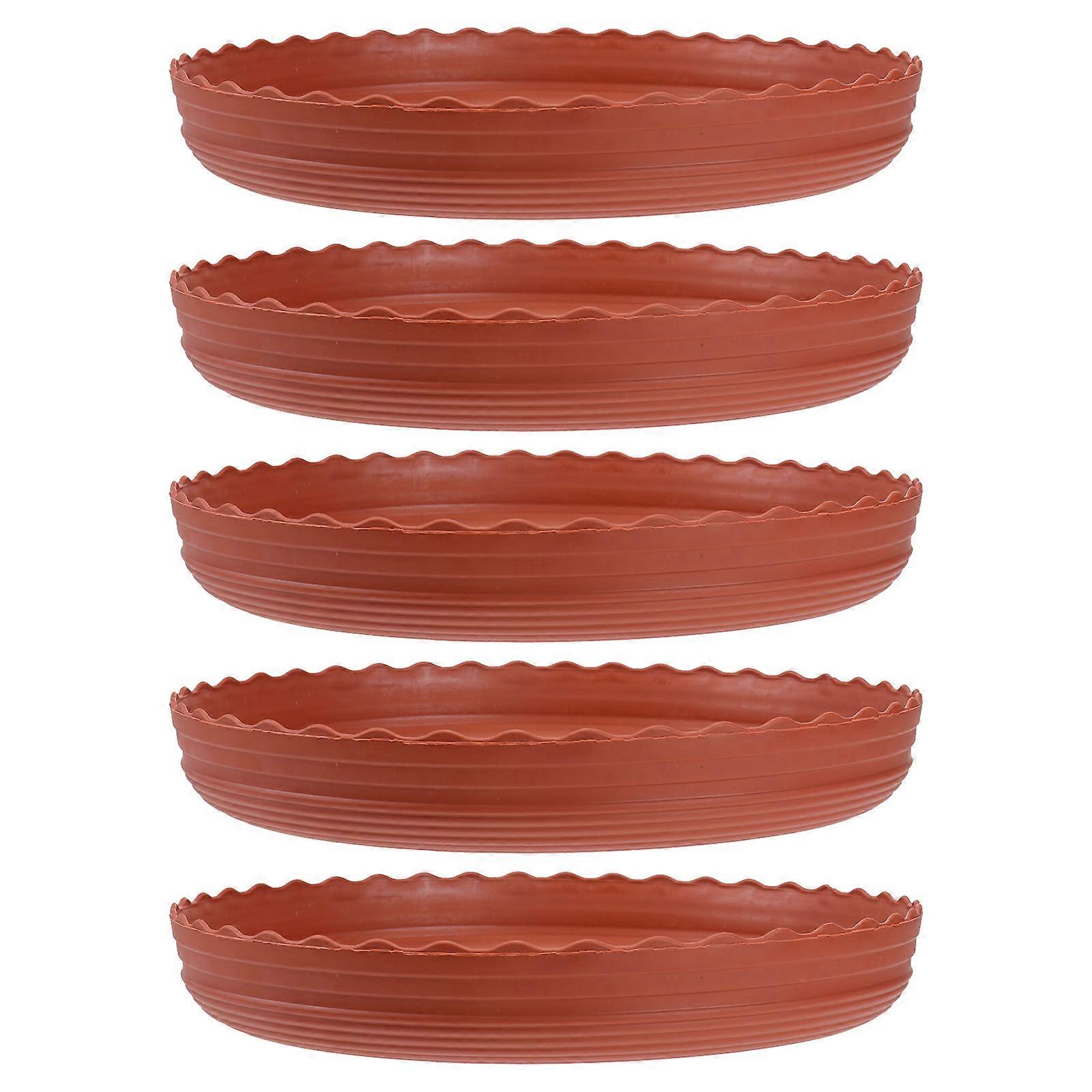 Chocolate Resin Plant Pots Tray for Succulent Flowers with Sturdy Base Protecting Surfaces 2 or 3 Gallons