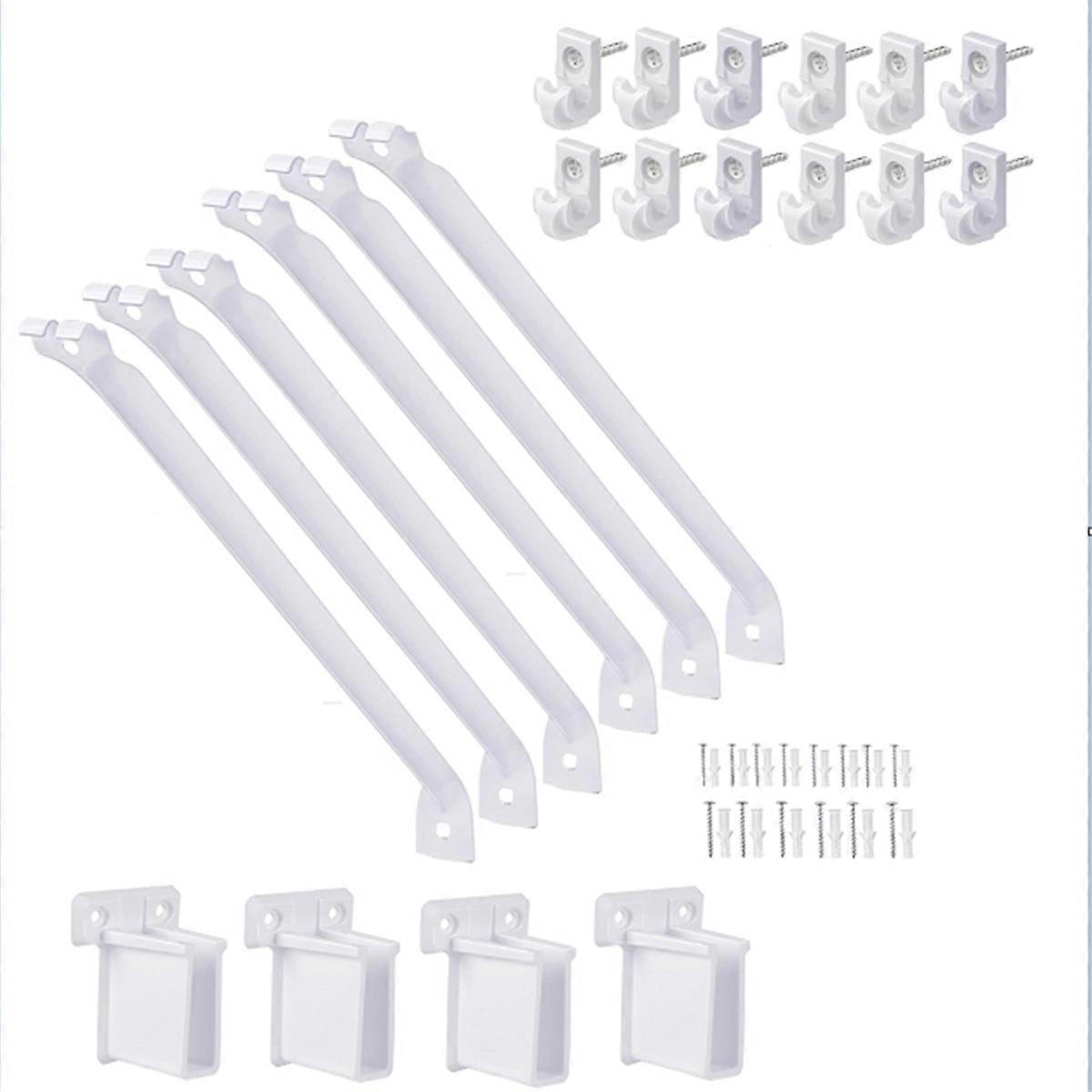 12in Wire Shelf Brackets Set,12 Wire Shelf Clips and End Brackets,Suitability for Wardrobe and Wall