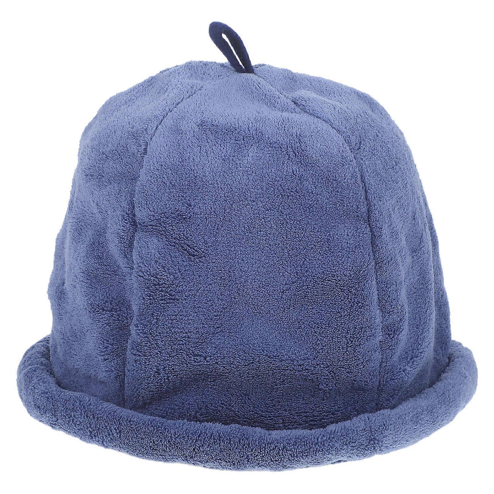 Felt Sauna Hat for Decoration Soft Coral Fleece Felt Bath Hat Blue