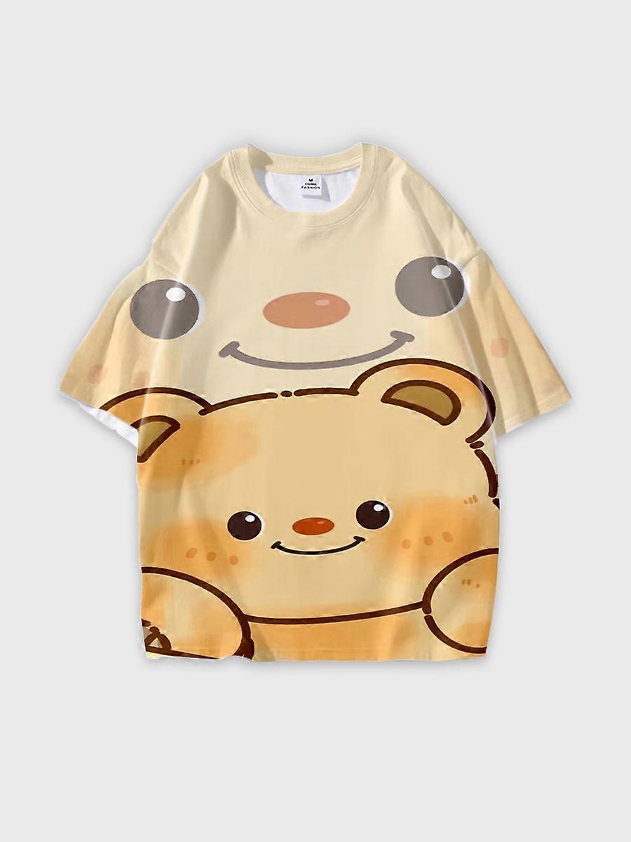 T-shirt round neck Pattern loose short sleeve B370