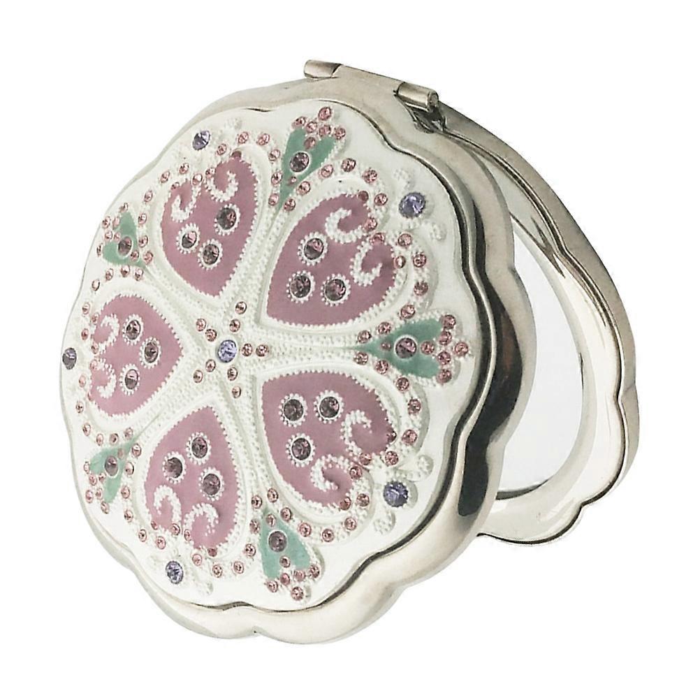 Portable Round Mirror Mini Compact Mirror For Handbag Women Daily Use 7X7X1.7Cm Double Sided Folding Design 1Pack
