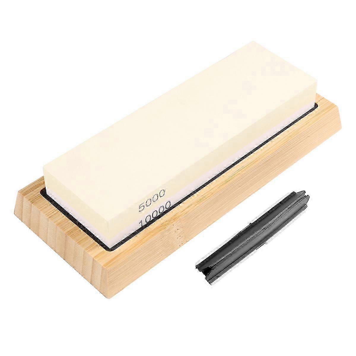 Whetstone Set,5000/10000 Grit Double-Sided Knife Sharpening Stone for Kitchen,Non-Slip Bamboo Base a