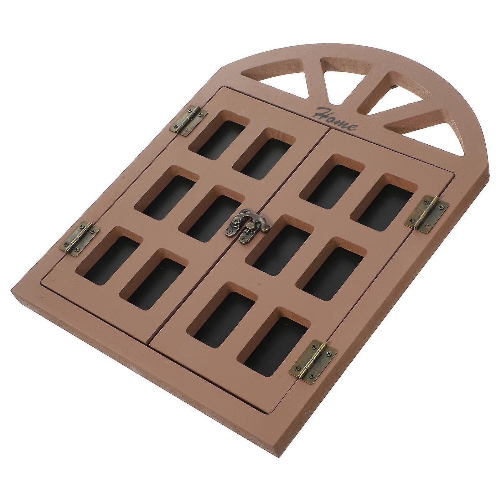 Window Chalkboard Ornament Hanging Design for Shop Decoration Rectangular Brown 33X25.5X1.6CM Message Board 1Set