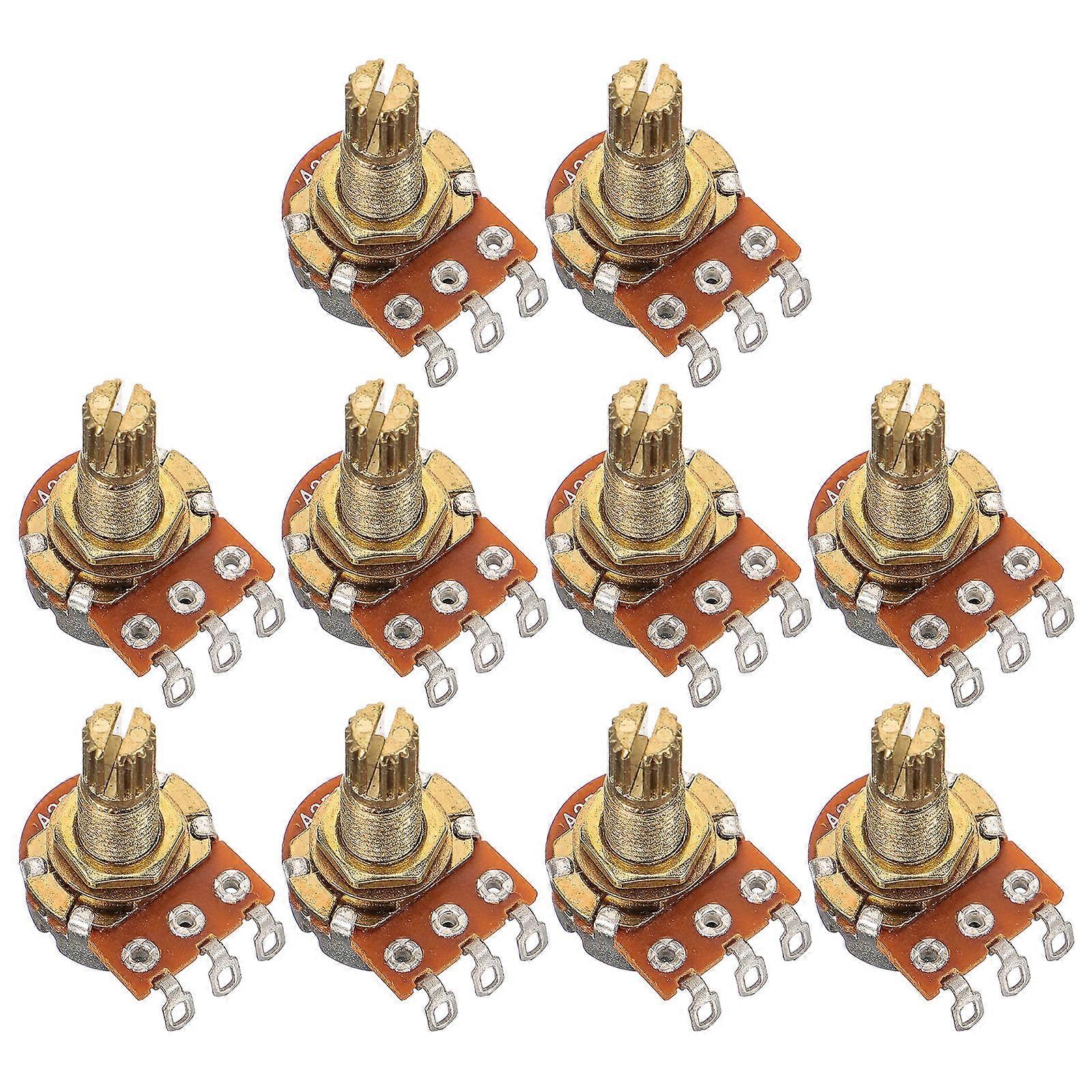 10pcs Guitar Potentiometer Replacement Kit Short Split Shaft Audio Pots for Electric Guitar High Performance, Easy Install, Compact & Reliable