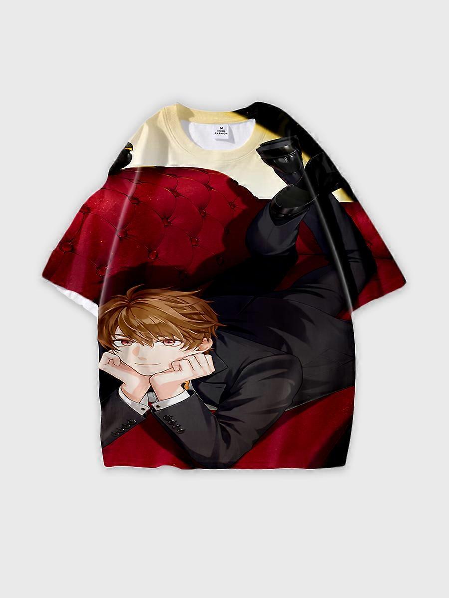 T-shirt round neck Role Pattern loose short sleeve E3523