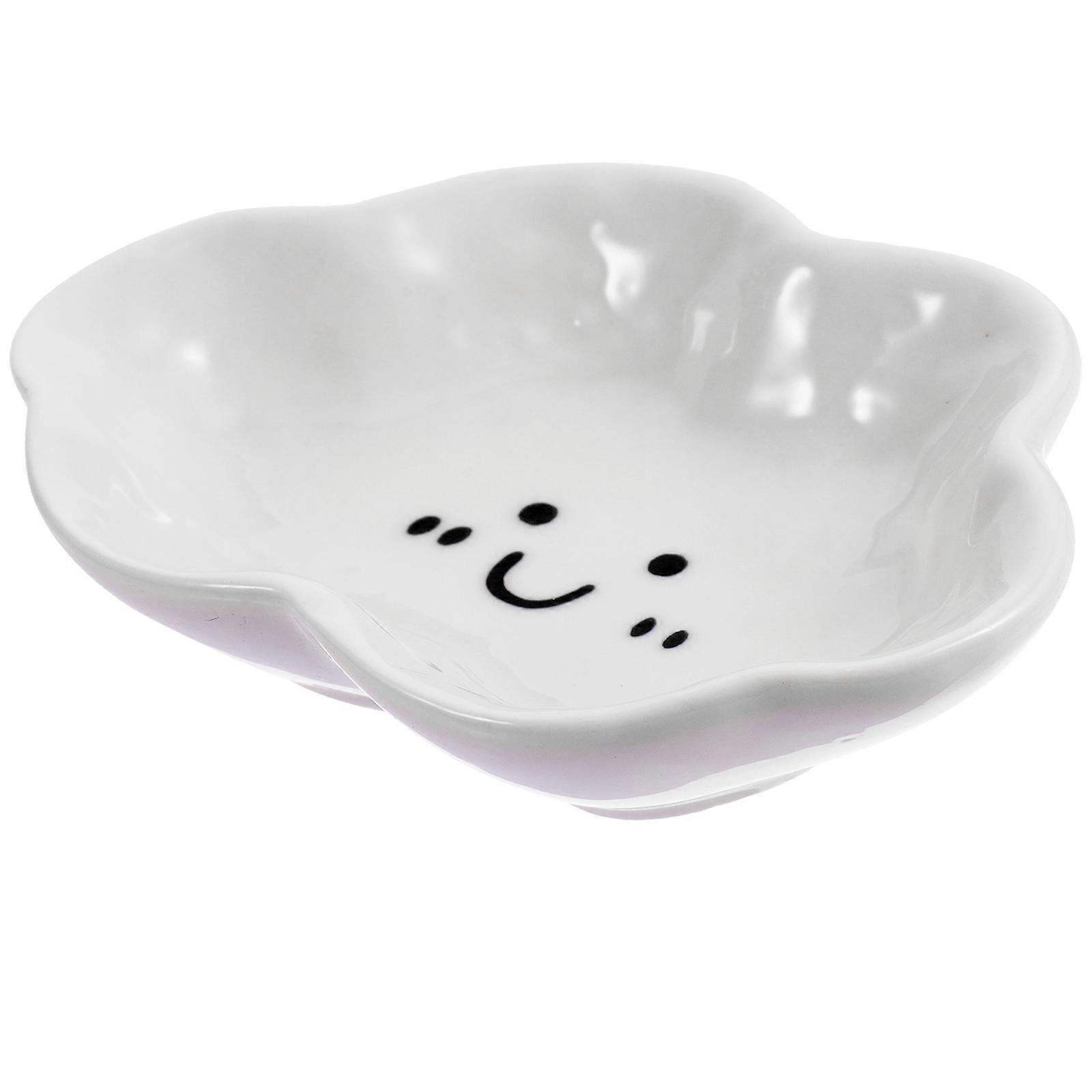 White Ceramic Dipping Bowls with Cloud Shape for Storage Dishwasher Safe Stackable 3.5 Inches
