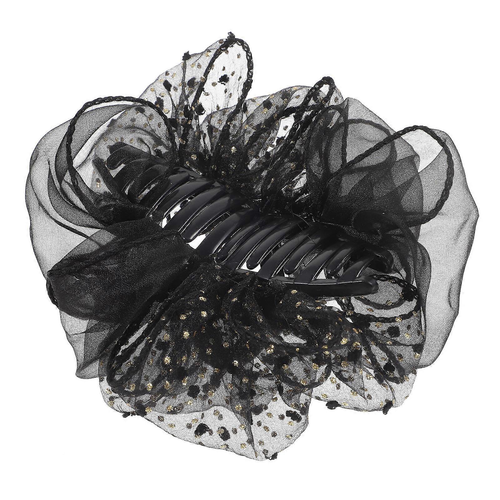 Clipe de garra preta sofisticada para penteados elegantes e estilo retro 4,5 polegadas