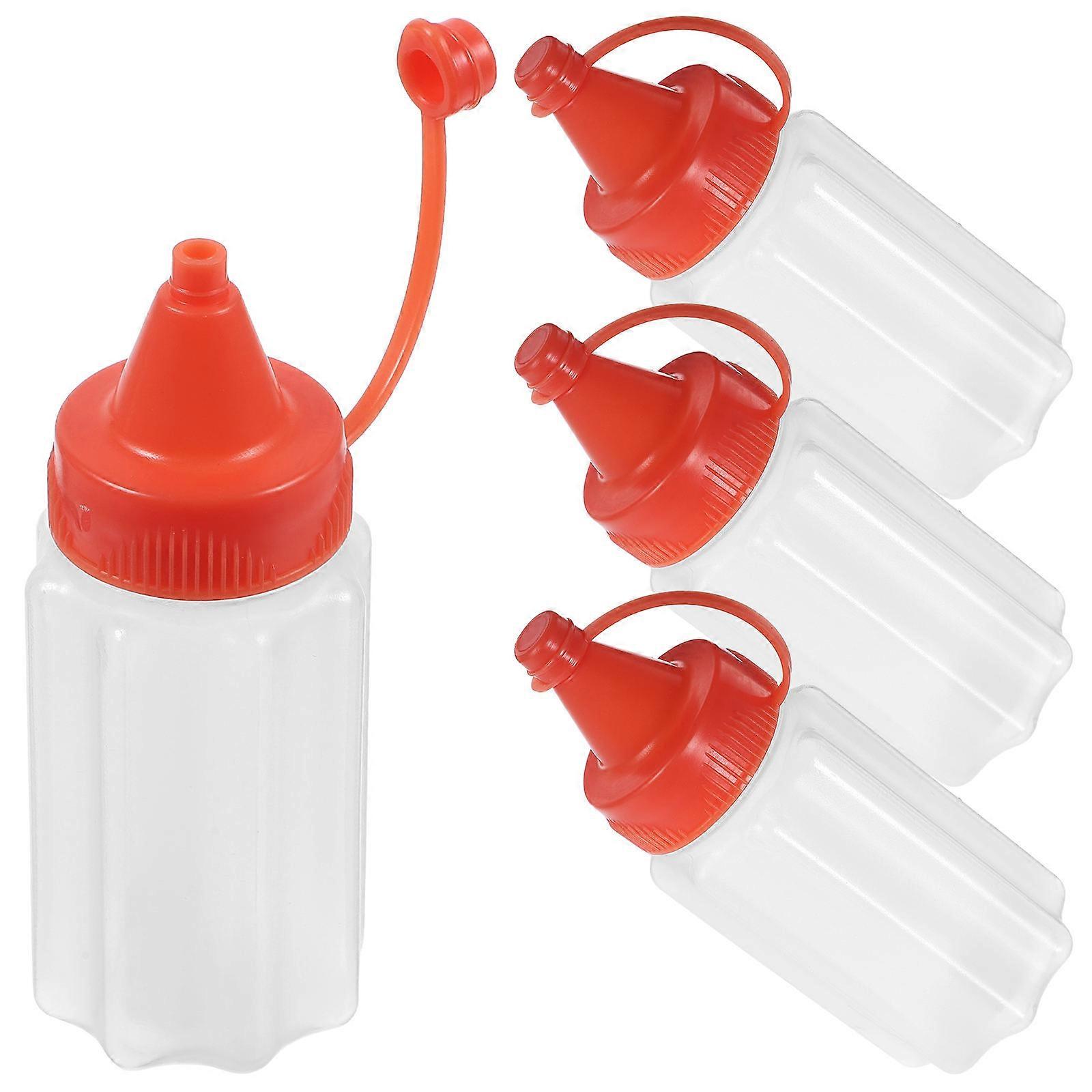 Squeezable Condiment Containers Leak Proof Squeeze Bottles Versatile Usage For Sauces Jams Household Users 4Set