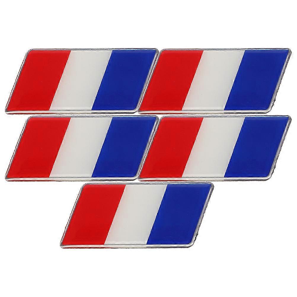5pcs National Flag Car Stickers for Decor Durable Aluminum Alloy Multi 2.5in x 1.6in