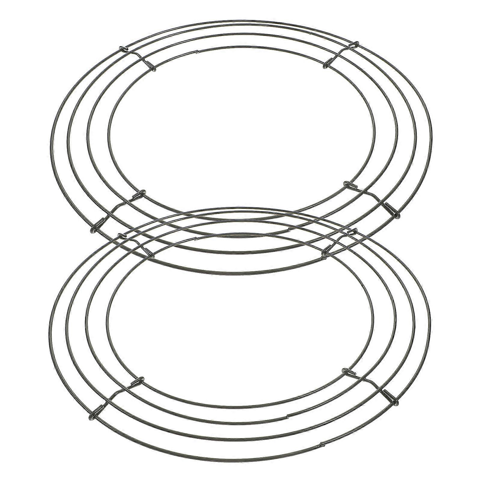 Wreath Wire Frame for DIY Projects 2Pcs Green Iron Round Wreath Support