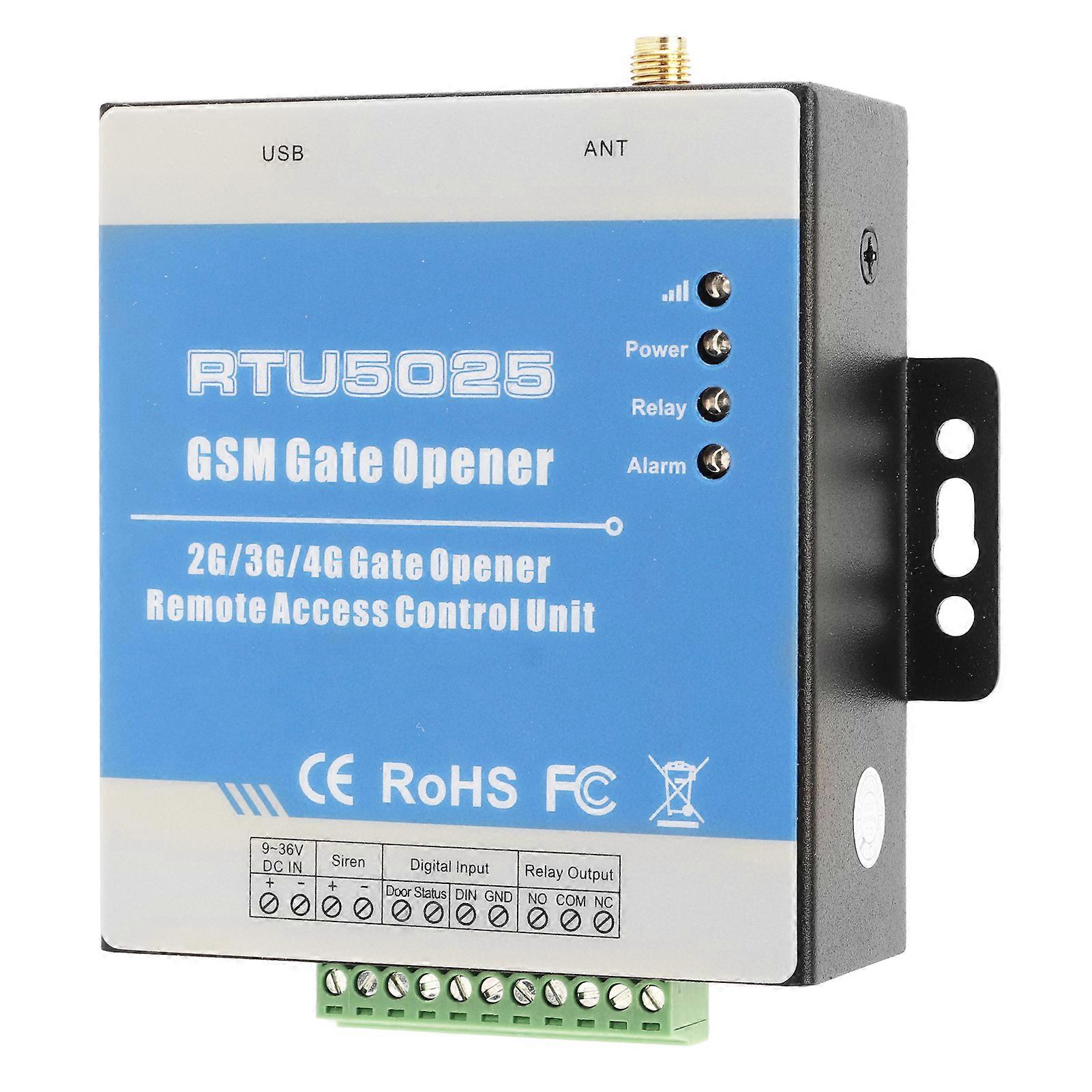 RTU5025 Gate Opener GSM 3G 4G LTE Wireless Remote Gate Opener Operator Garage Door Access Controller AC 100‑240V 4GL‑A US Plug 