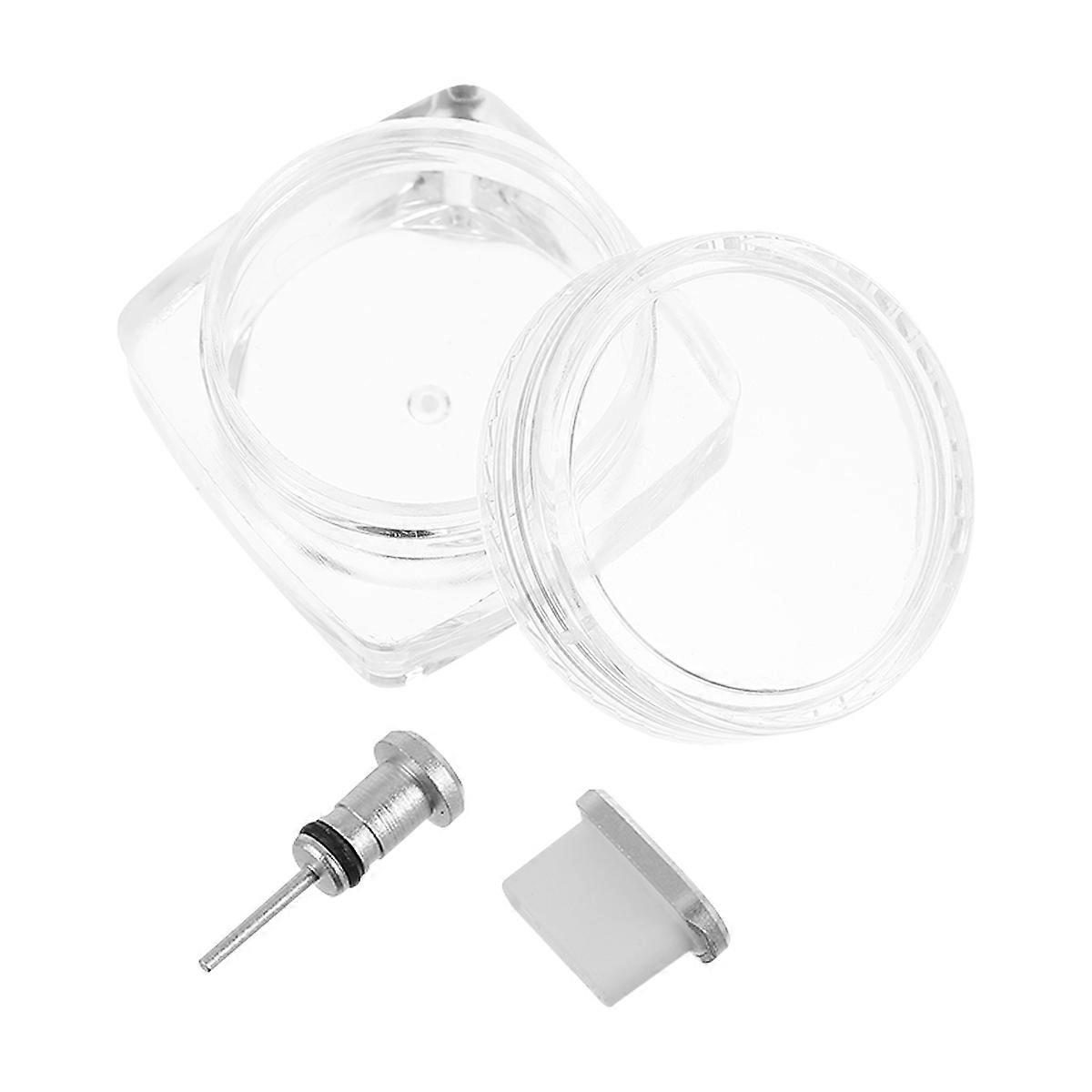 Practical Port Protectors with High Toughness Alloy Material for Effective Dust and Liquid Protection Silver 2Pcs