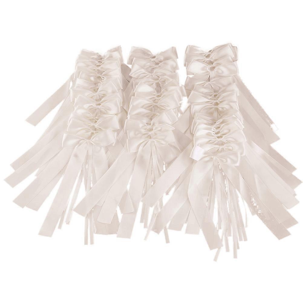 Elegant Polyester Ribbon Bows 60Set Ideal For Wedding Car Invitations And Crafting Projects Beige