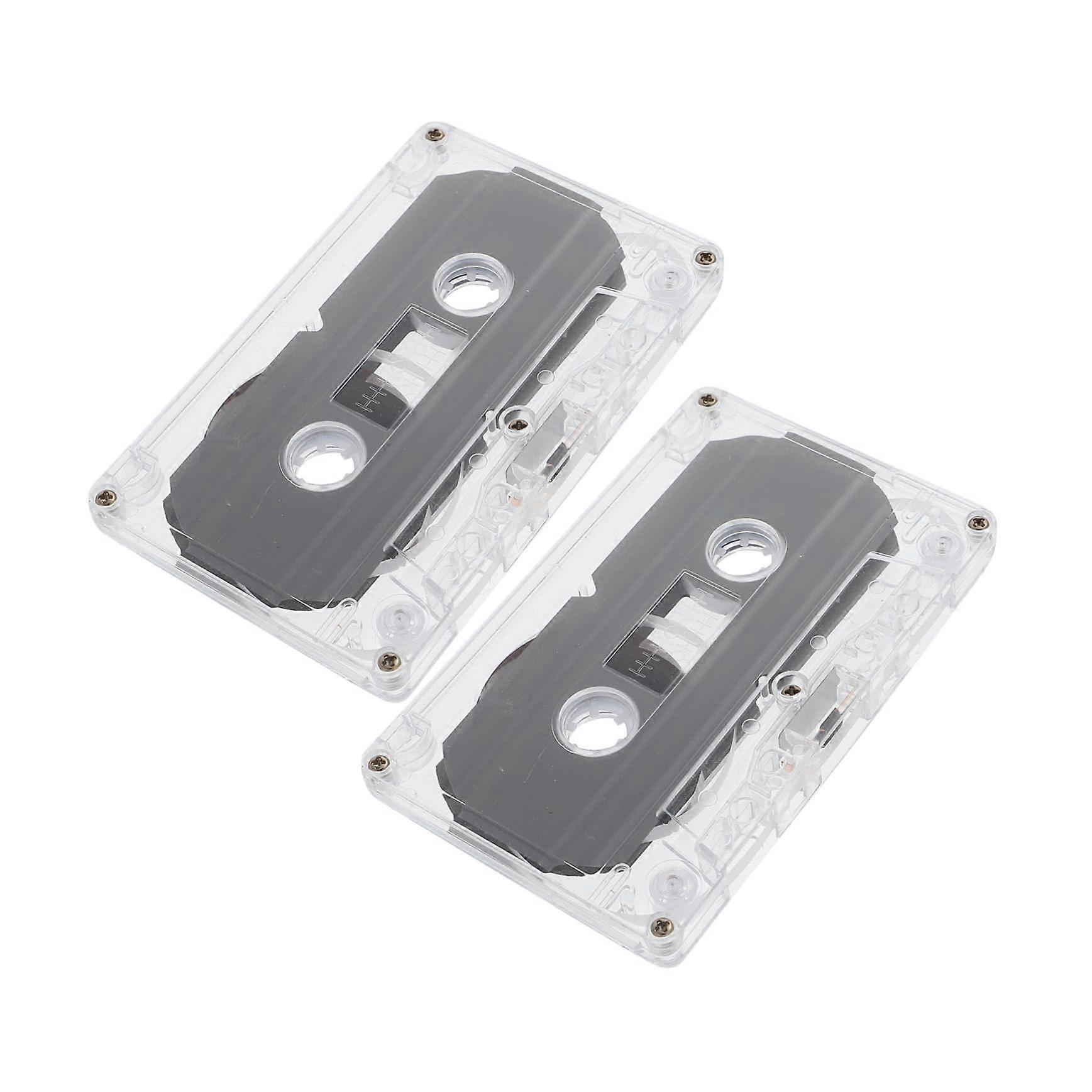 2 pieces of standardsize blank audio cassettes for voice recordings, lownoise for DIY projects