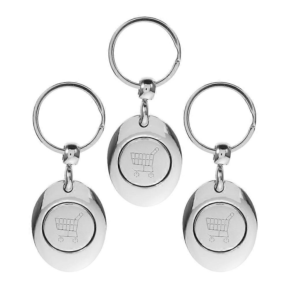 Portable Metal Shopping Cart Token Keychain Made of Zinc Alloy Silver Color Lightweight Practical for Shopping