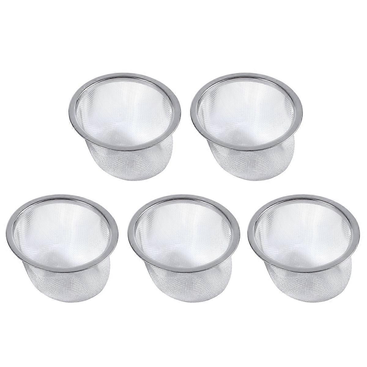 5X Teapot Diameter 80mm Metal Mesh Tea Leaf Spices Strainer Basket