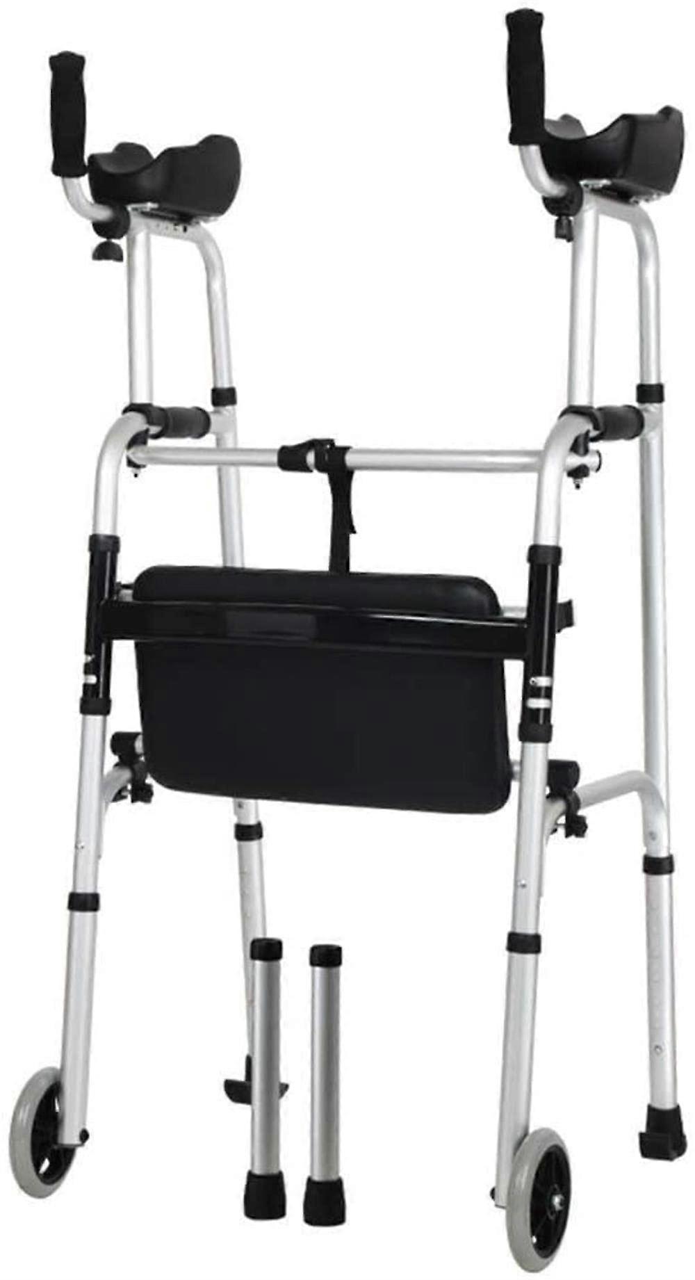 Rollator Walker Rollator with Seat Foldable Rollator in European Style, 2Wheel Walking Aid for Seniors, Durable Steel Frame Support.