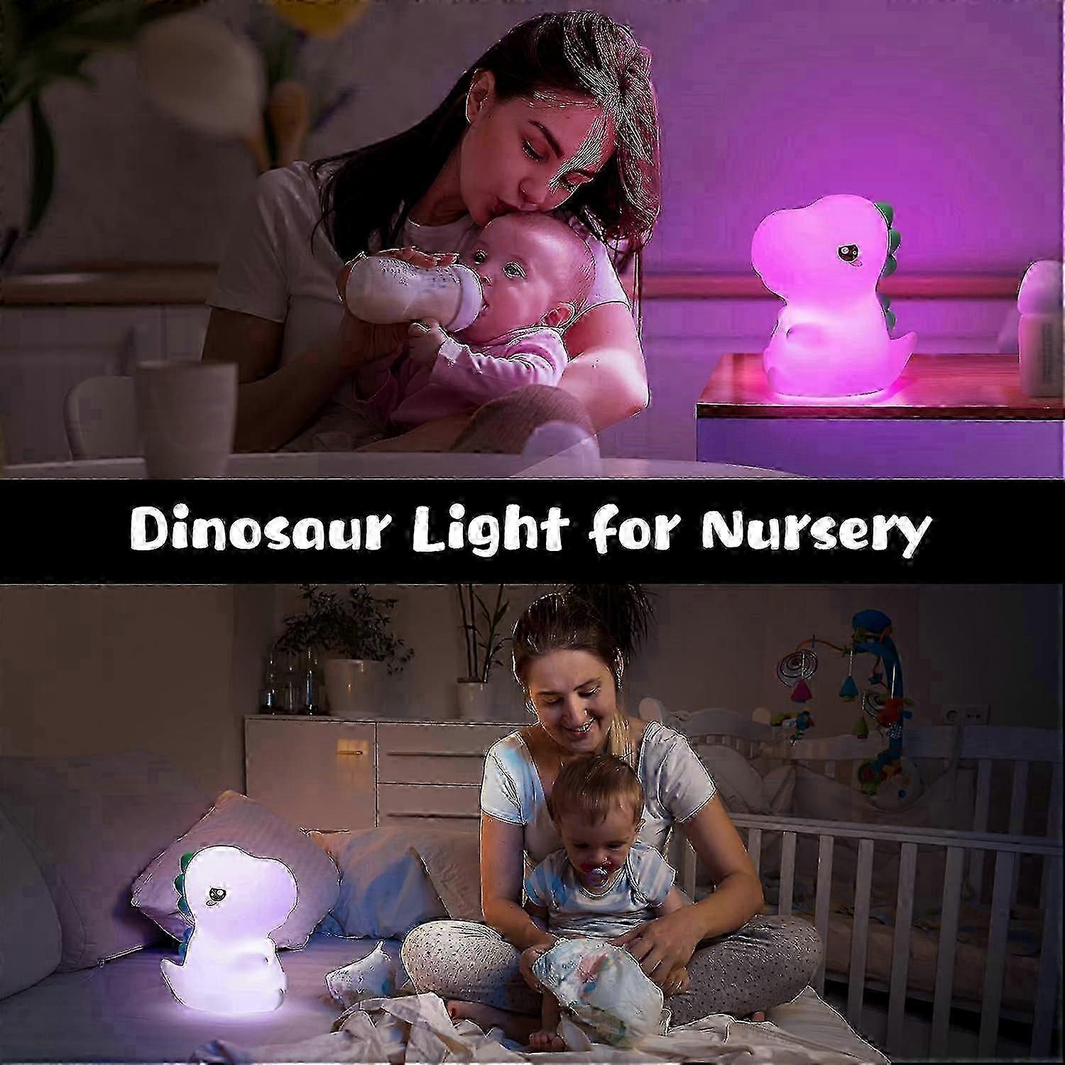 Cute Dinosaur Night Light for Kids, Portable Battery Operated for