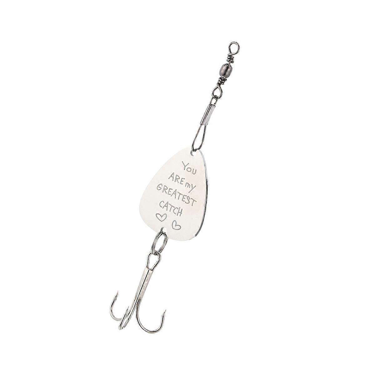 You Are My Greatest Catch Fishing Lure Gift Key Chain with Silver Steel Charm for