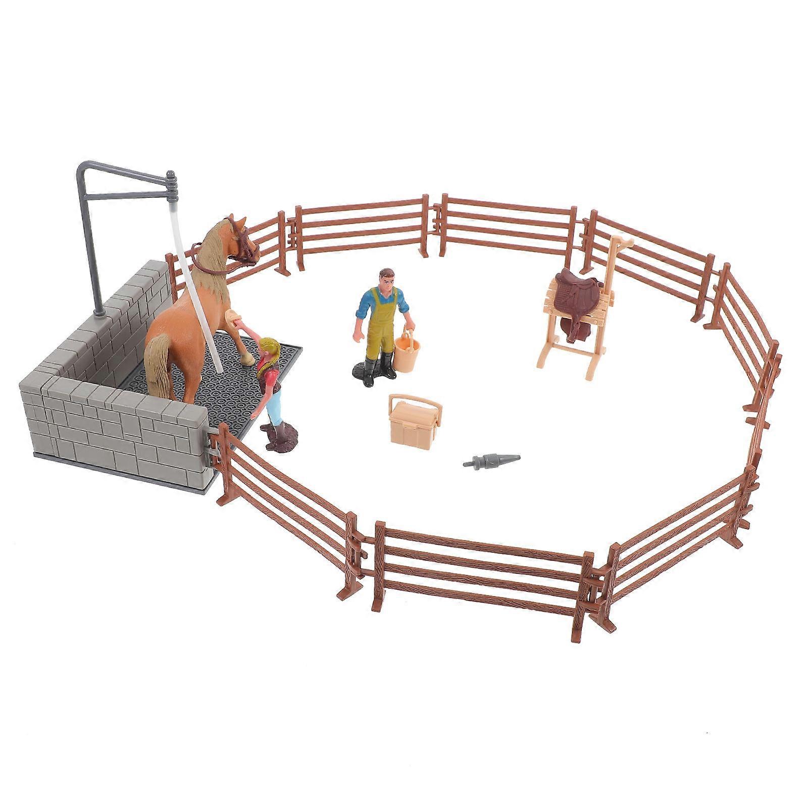 Creative Horse Stable Model Designed For Model Collectors With Compact Size And Educational Toy Features 1 Set