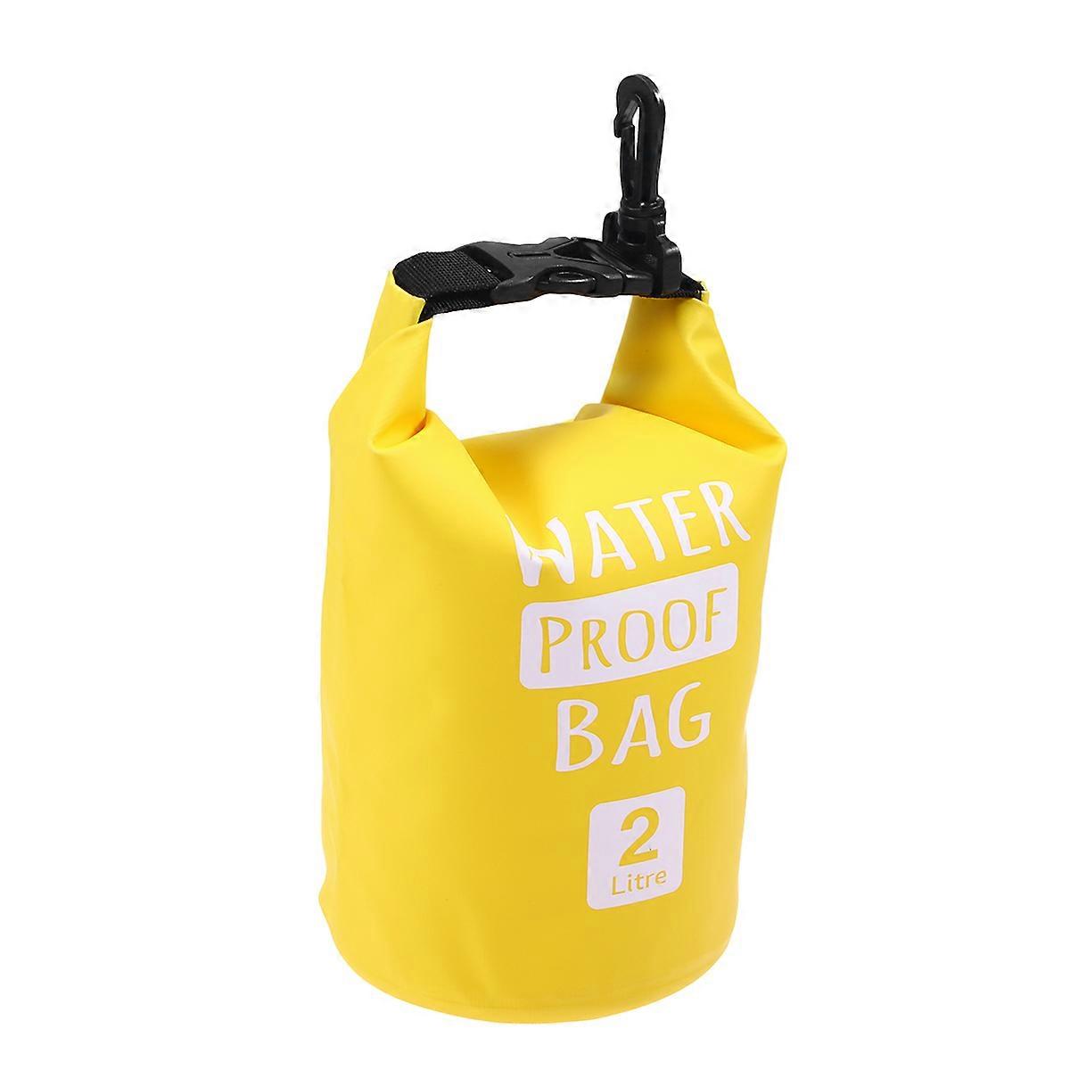Waterproof Dry Compression Sack For Fishing 2L Yellow Roll- 1Set