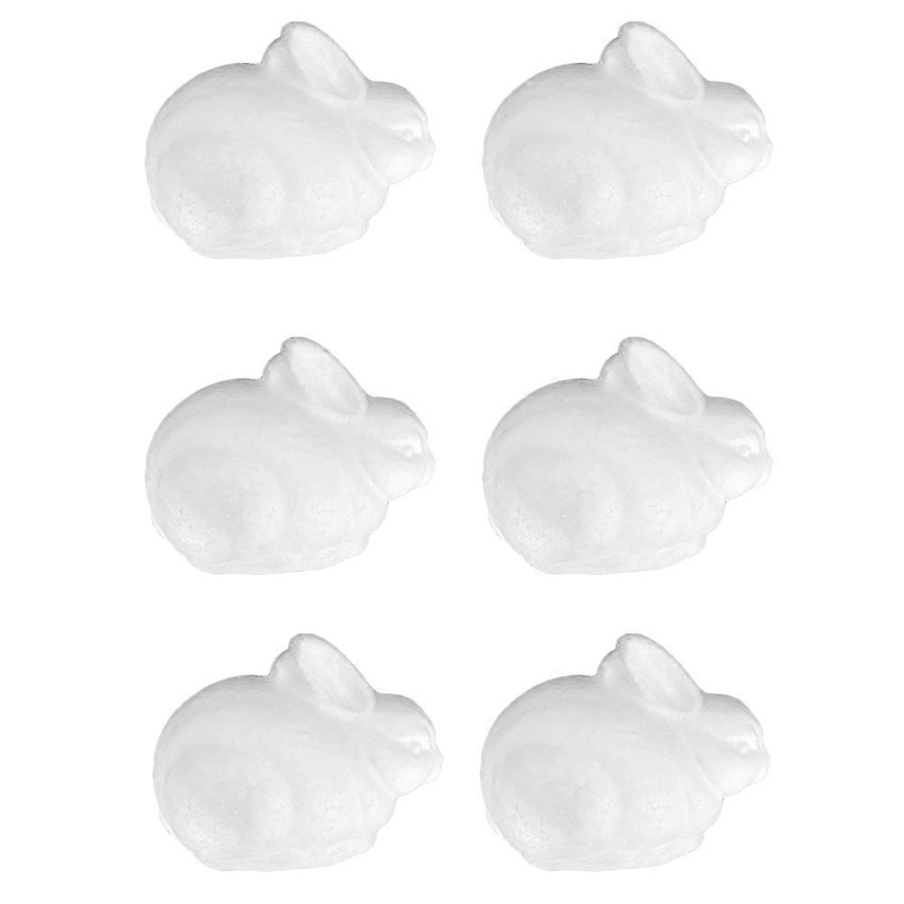White Foam Rabbit Molds Set of 6 for Painting and Crafting – High Resilience Easter Animal Molds for Creative DIY Projects