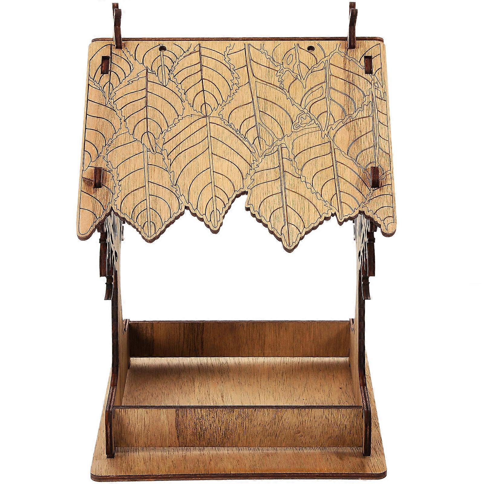 Durable Wood Bird Feeder for Home in Brown Color Suitable for Parrots and Pigeons 6.5 Inches