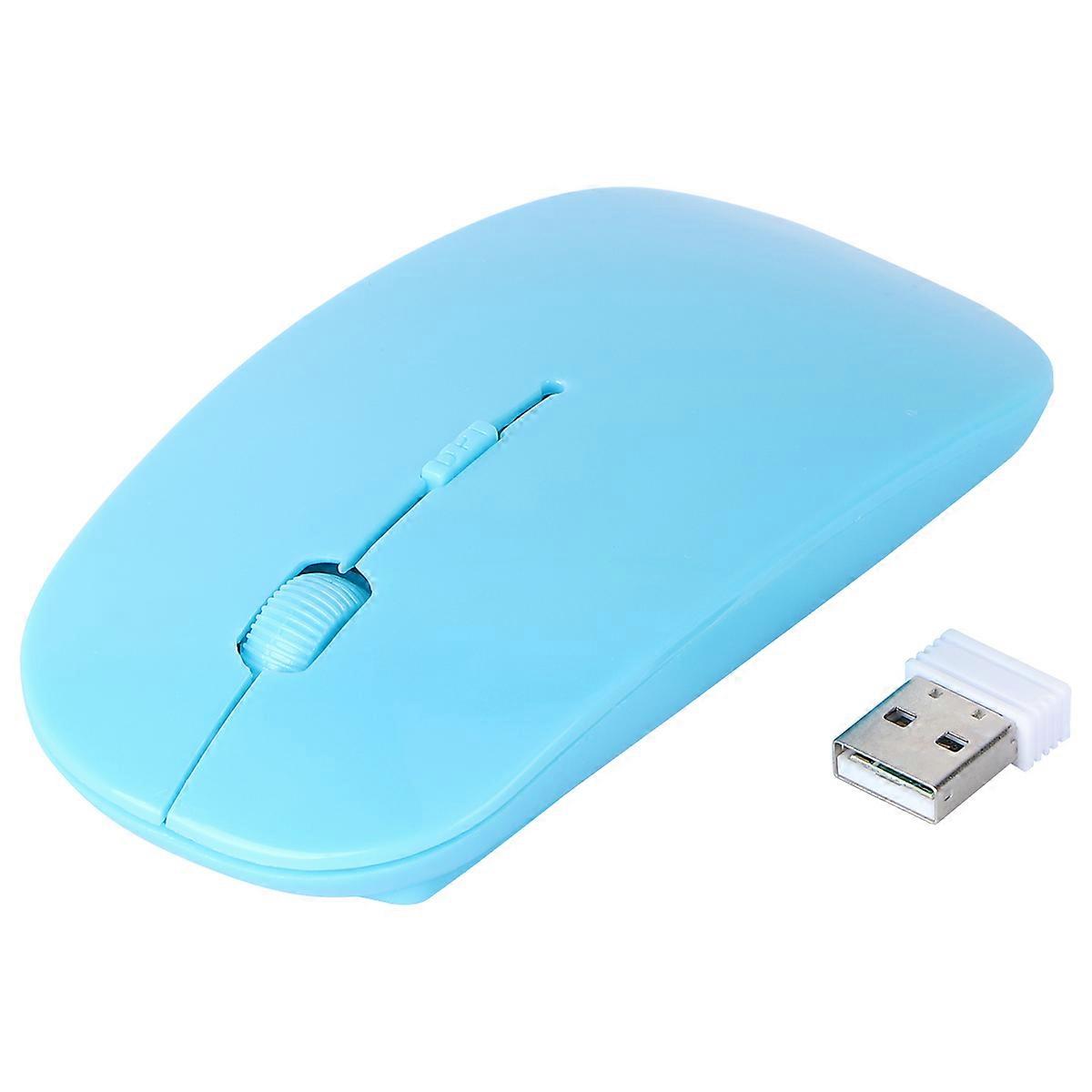 Blue Wireless mouse for Laptop with Ergonomic Design and Mini USB Receiver up to 10 Meters Distance