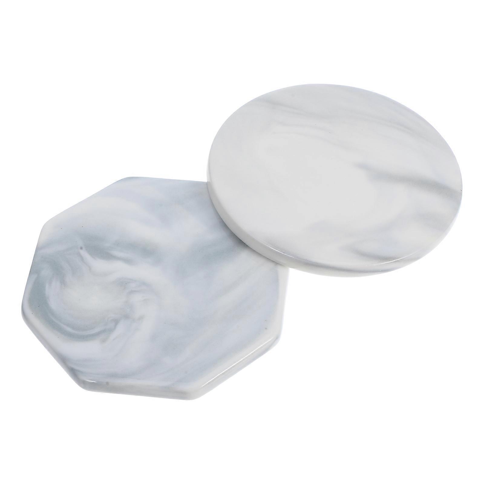 Wax Seal Stamp Backing Plate 2Pcs Grey Marble Pattern Heat Resistant For Home Users During Wax Modeling Activities