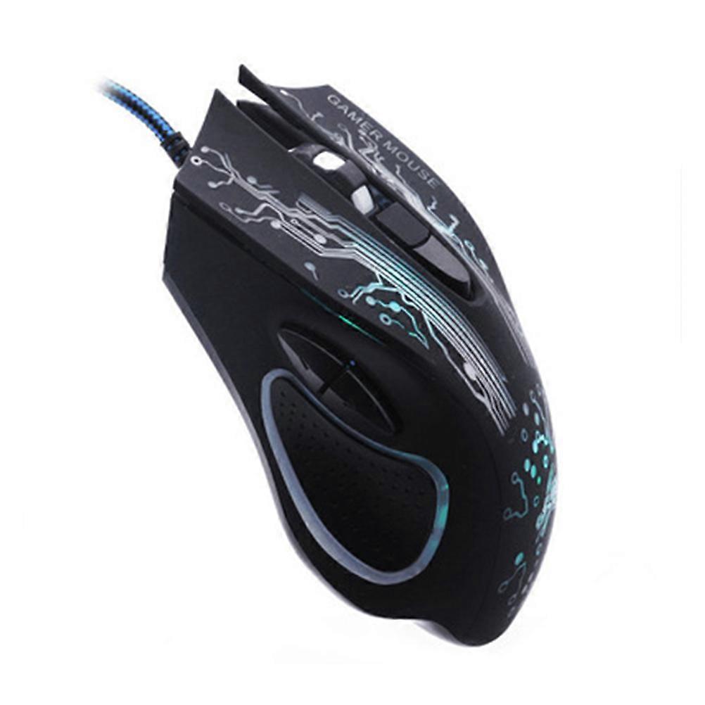 Black Wired Optical Mouse For Gamers Featuring Plug And Play Functionality 1Set