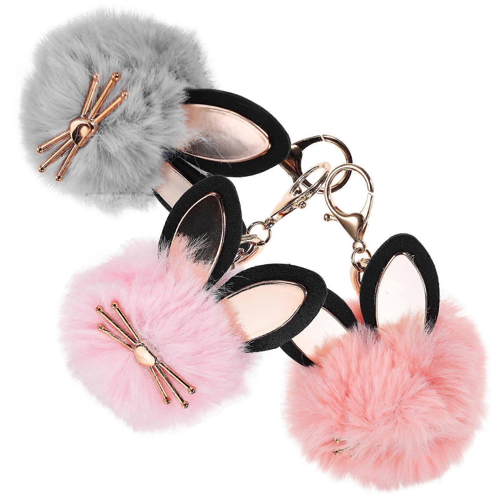 MLINS 3pcs Cute Fake Ball Keychain Bag Backpack Key Rings Hanging Decorations