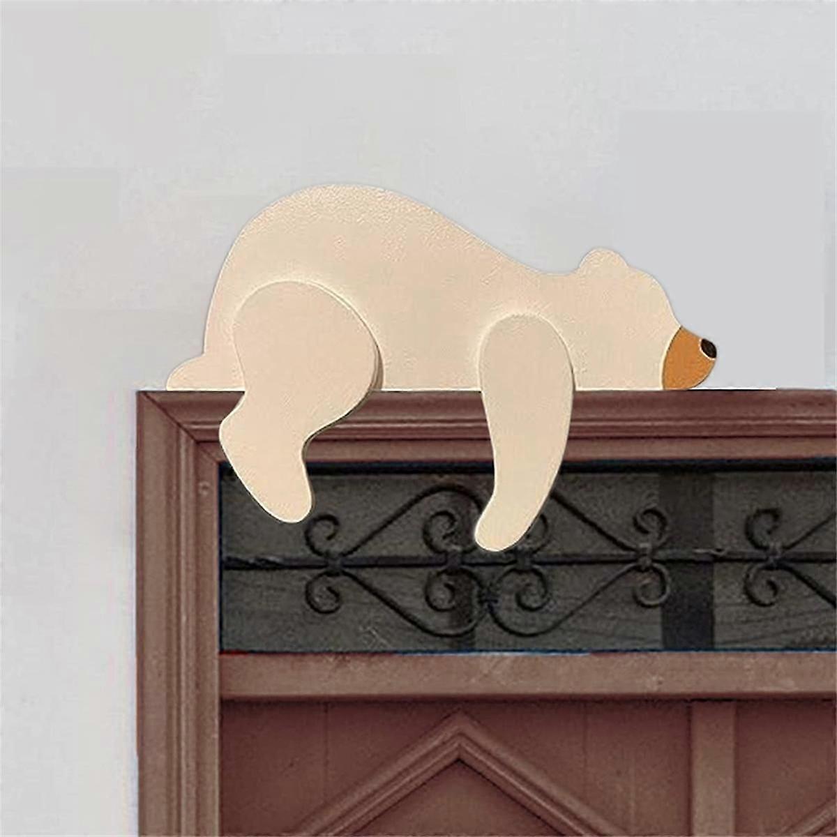 PVC Bear Ornament PVC Bear Ornaments Wooden Bear Desktop Ornament for Bookshelf and Fireplace A