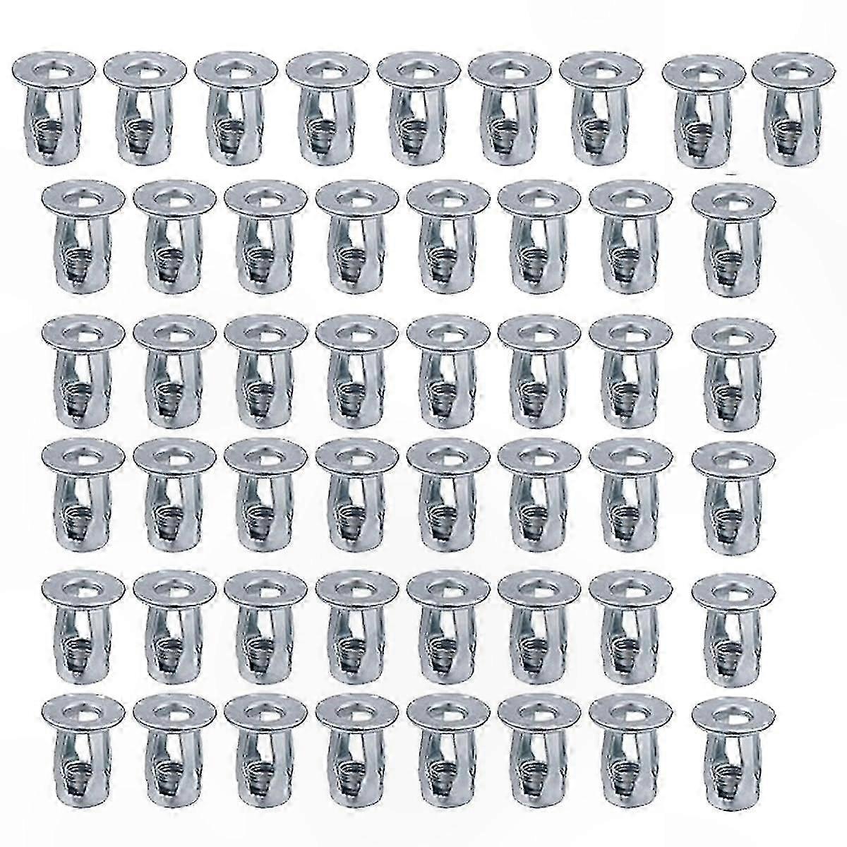 50 Pcs Short Flange Nuts for Hollow Wall Mounting, 4x20 Expansion Nuts for Iron Skin Lines