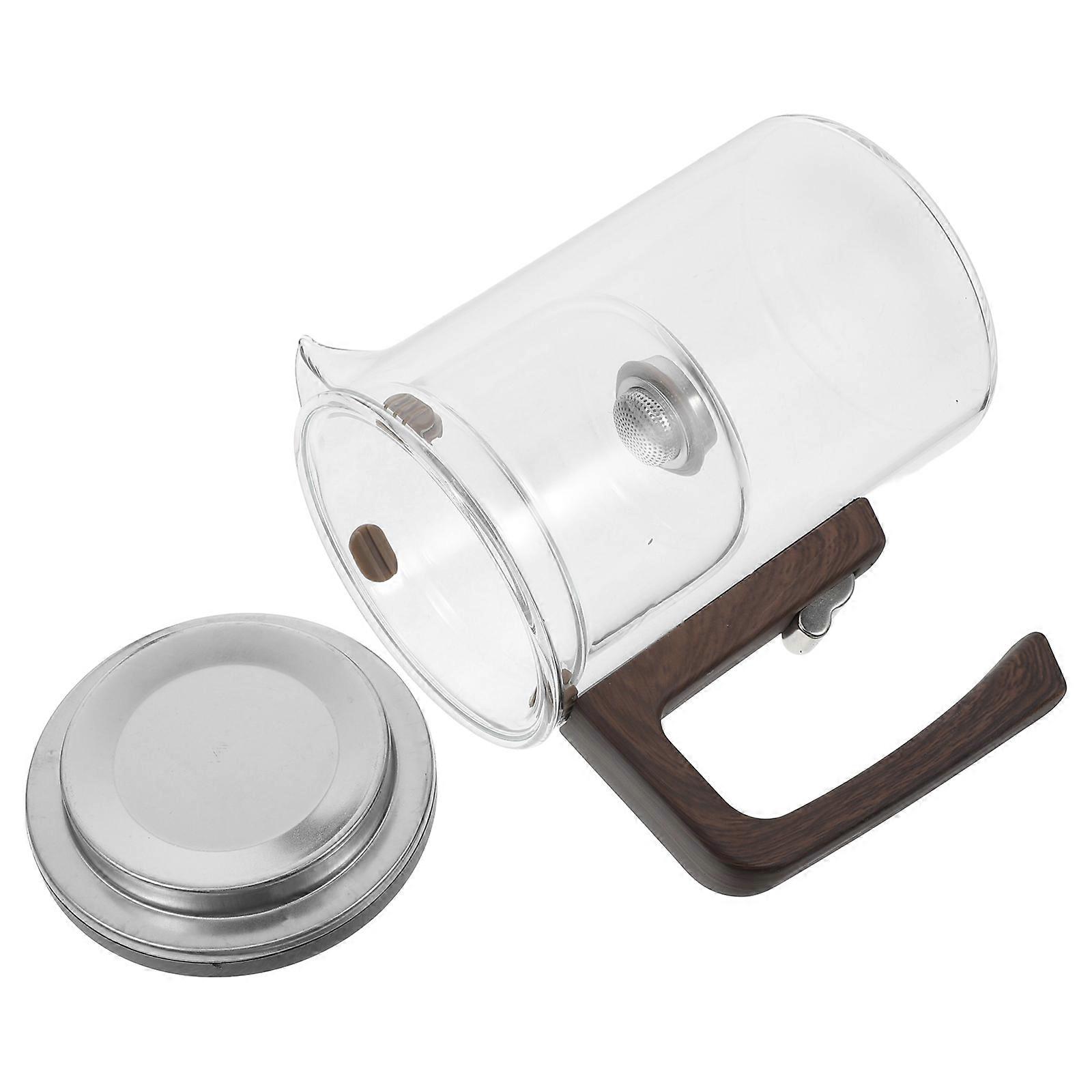 Glass Teapot with Infuser Brown for Home Use with Magnetic Leaf Strainer