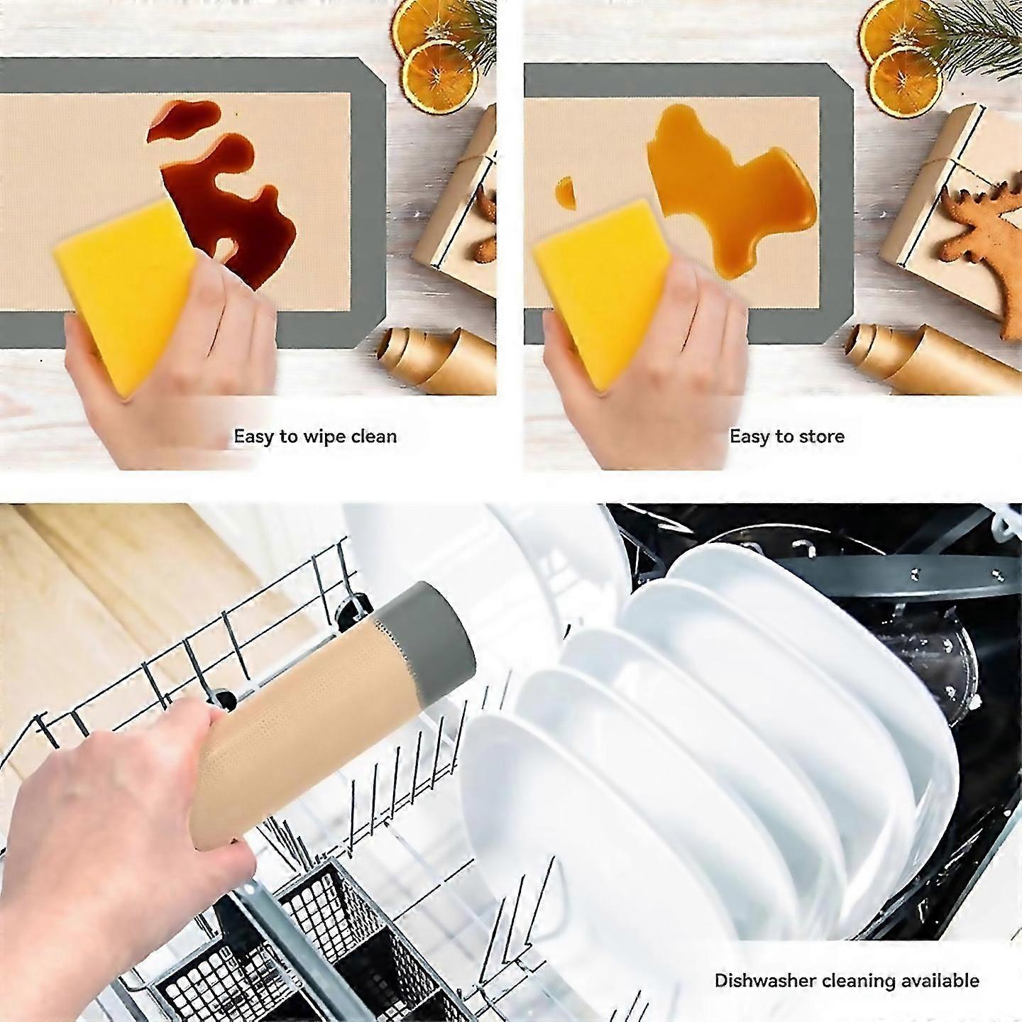 For 3pcs silicone baking mat reusable baking mat nonstick for baking oven baking sheet for making co