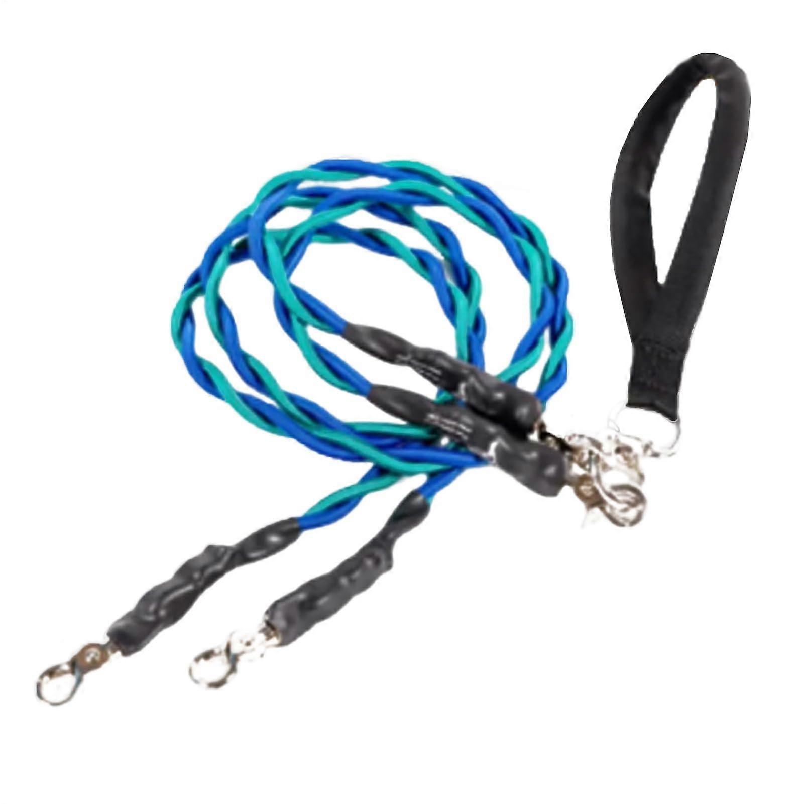 Dog Leash Double Walking Rope, Durable Outdoor Training, Park Walks, Cyan Blue